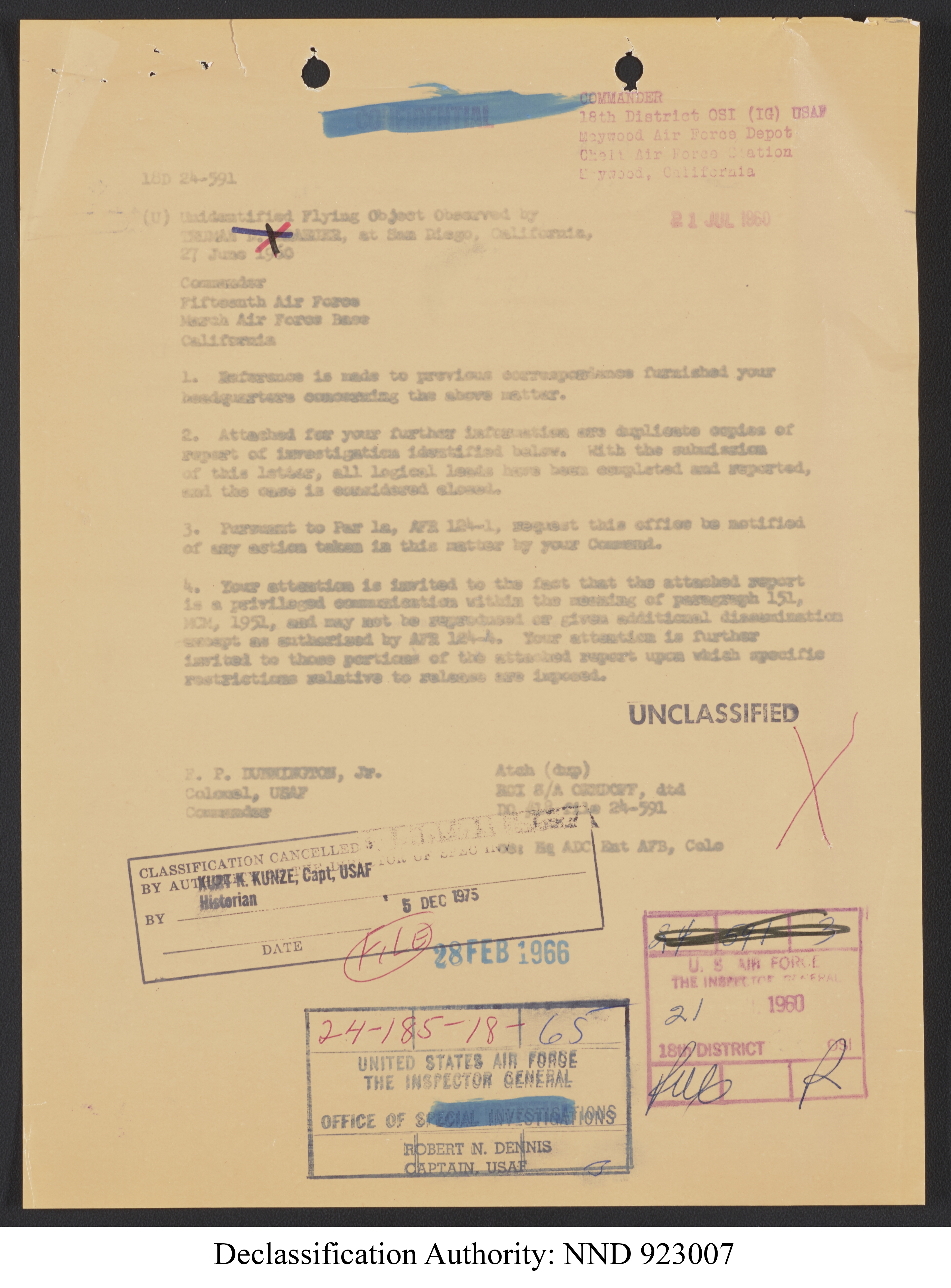 Doctor Edward Condon, University of Colorado Physicist Studying Unidentified Flying Objects