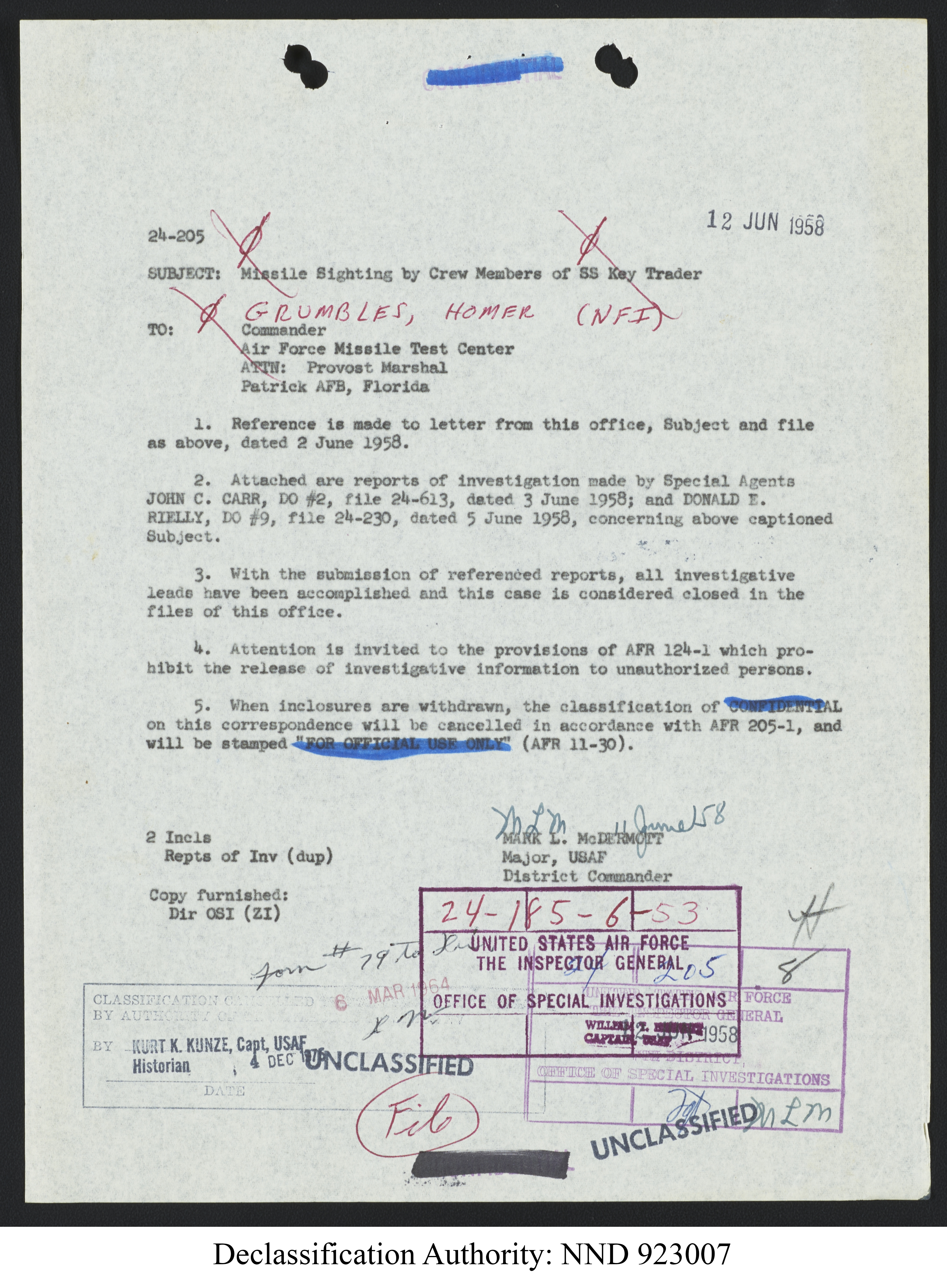 Doctor Edward Condon, University of Colorado Physicist Studying Unidentified Flying Objects
