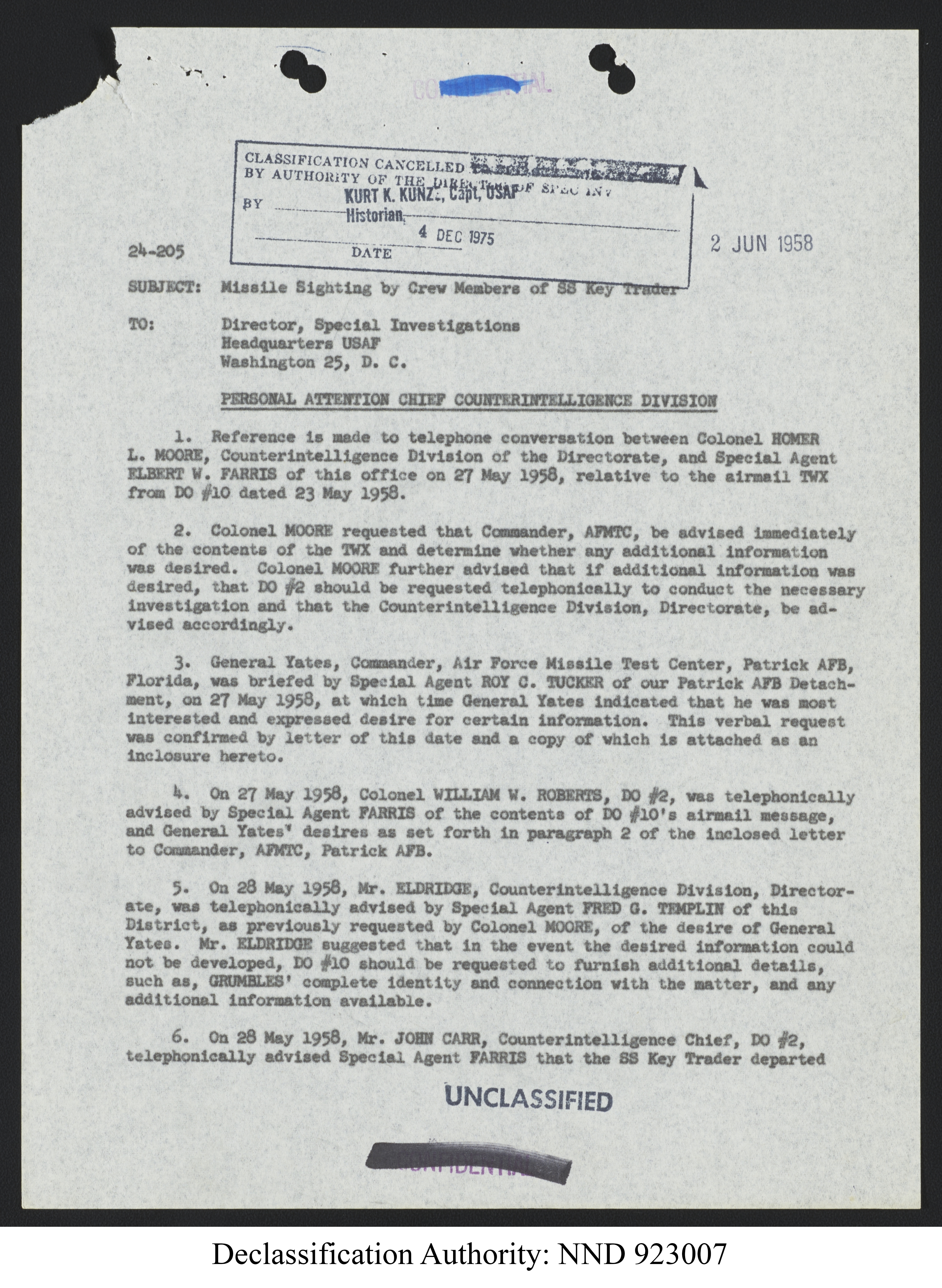 Doctor Edward Condon, University of Colorado Physicist Studying Unidentified Flying Objects