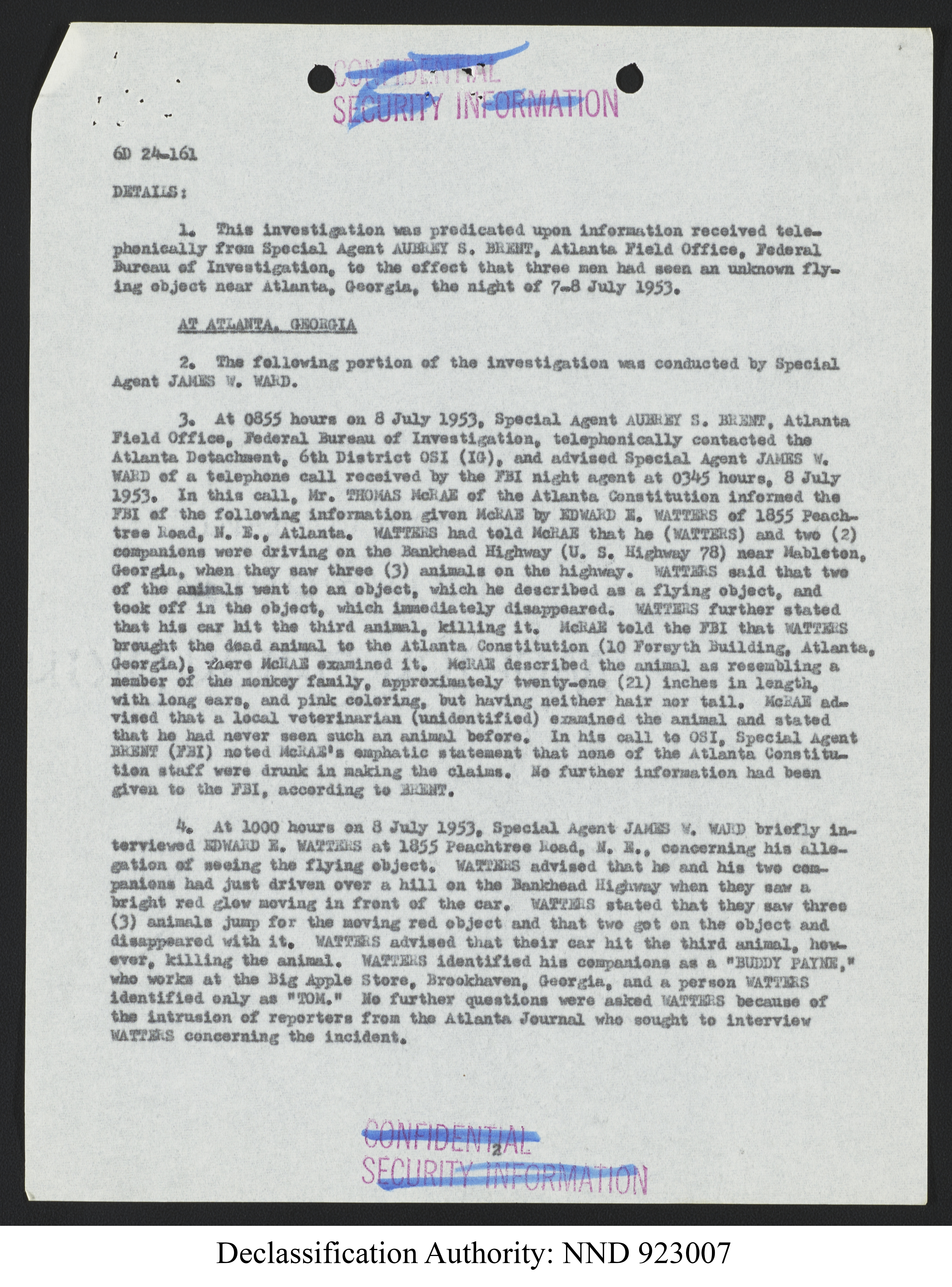 Doctor Edward Condon, University of Colorado Physicist Studying Unidentified Flying Objects