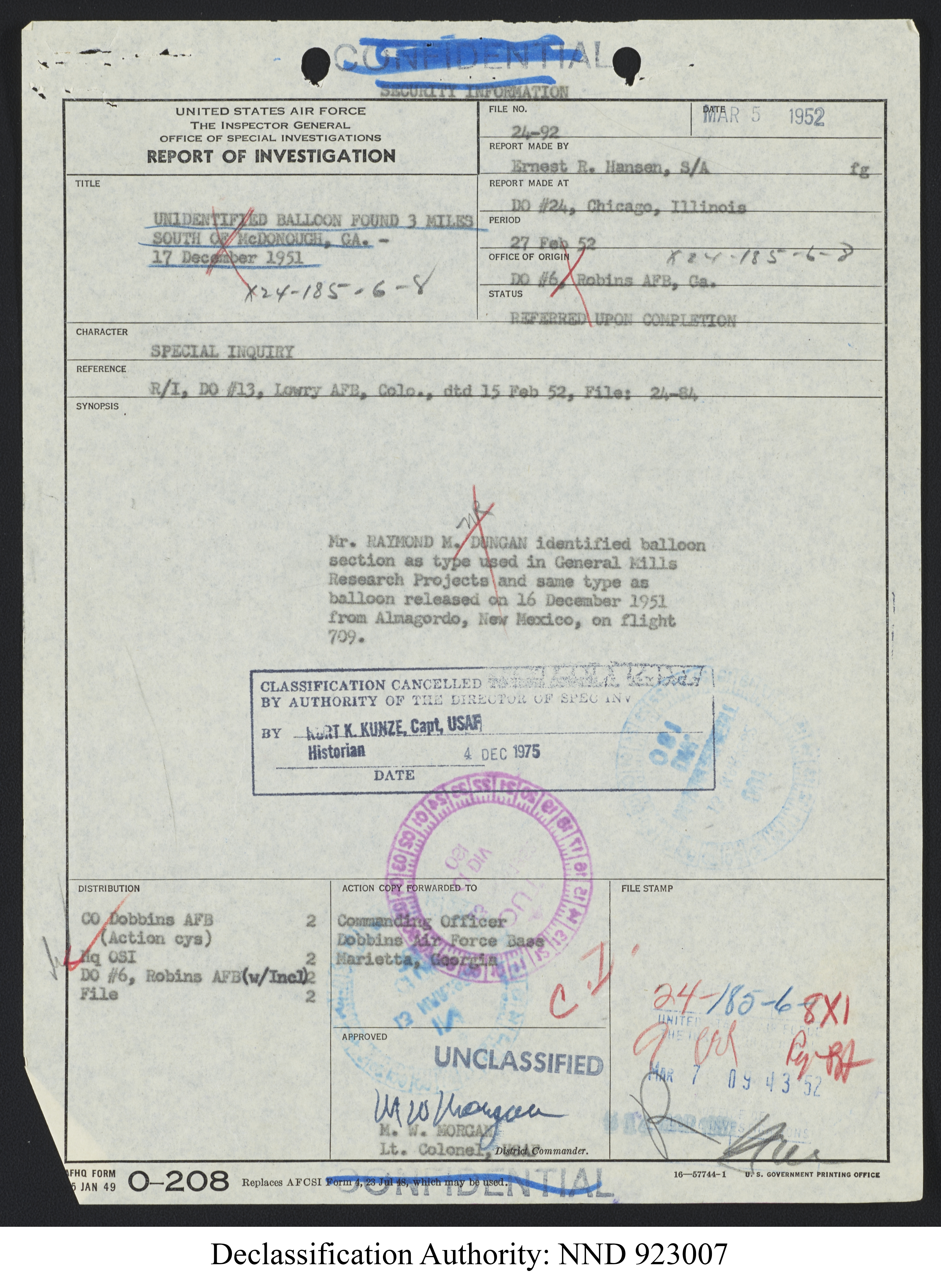 Doctor Edward Condon, University of Colorado Physicist Studying Unidentified Flying Objects