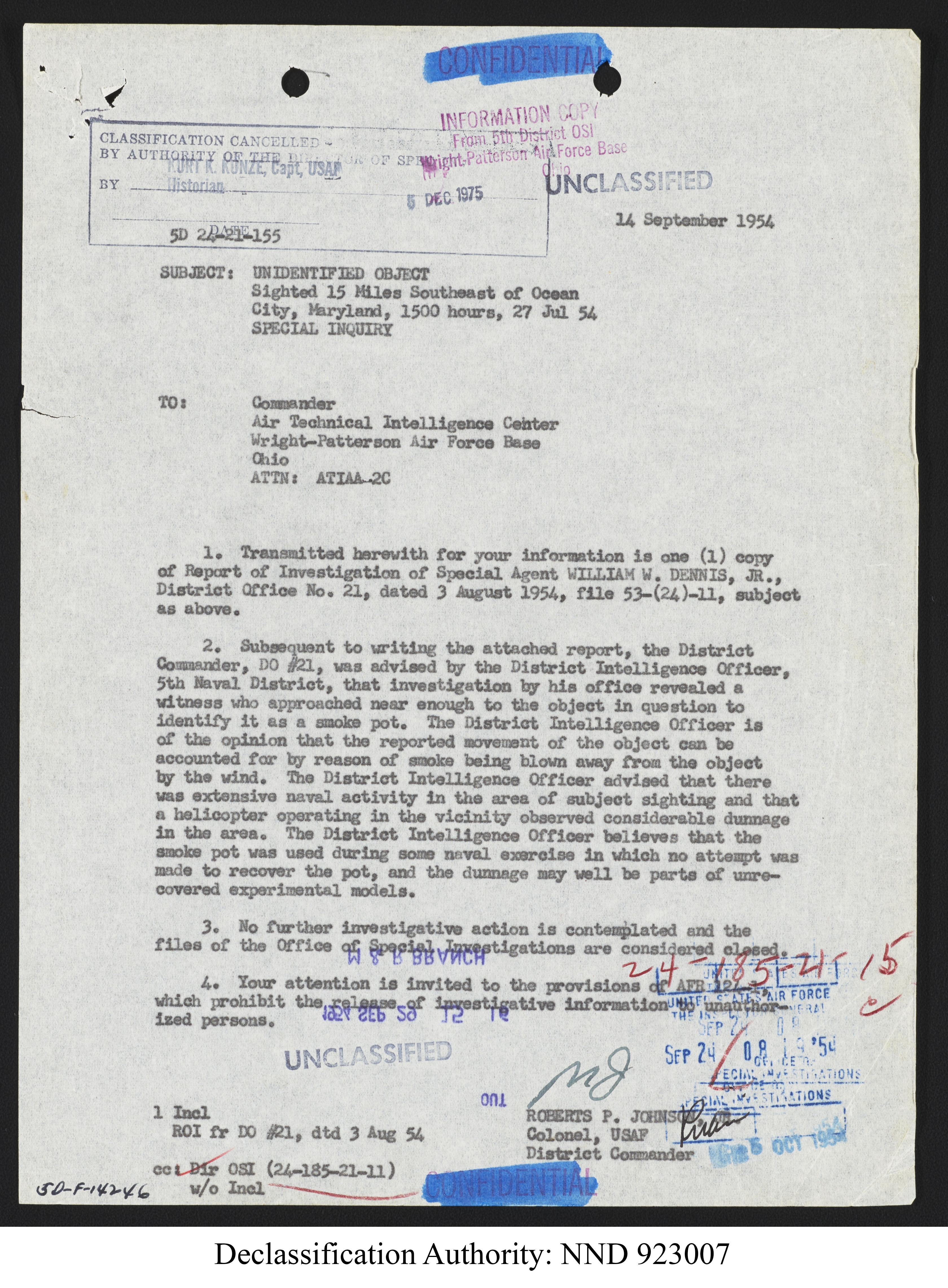 Doctor Edward Condon, University of Colorado Physicist Studying Unidentified Flying Objects