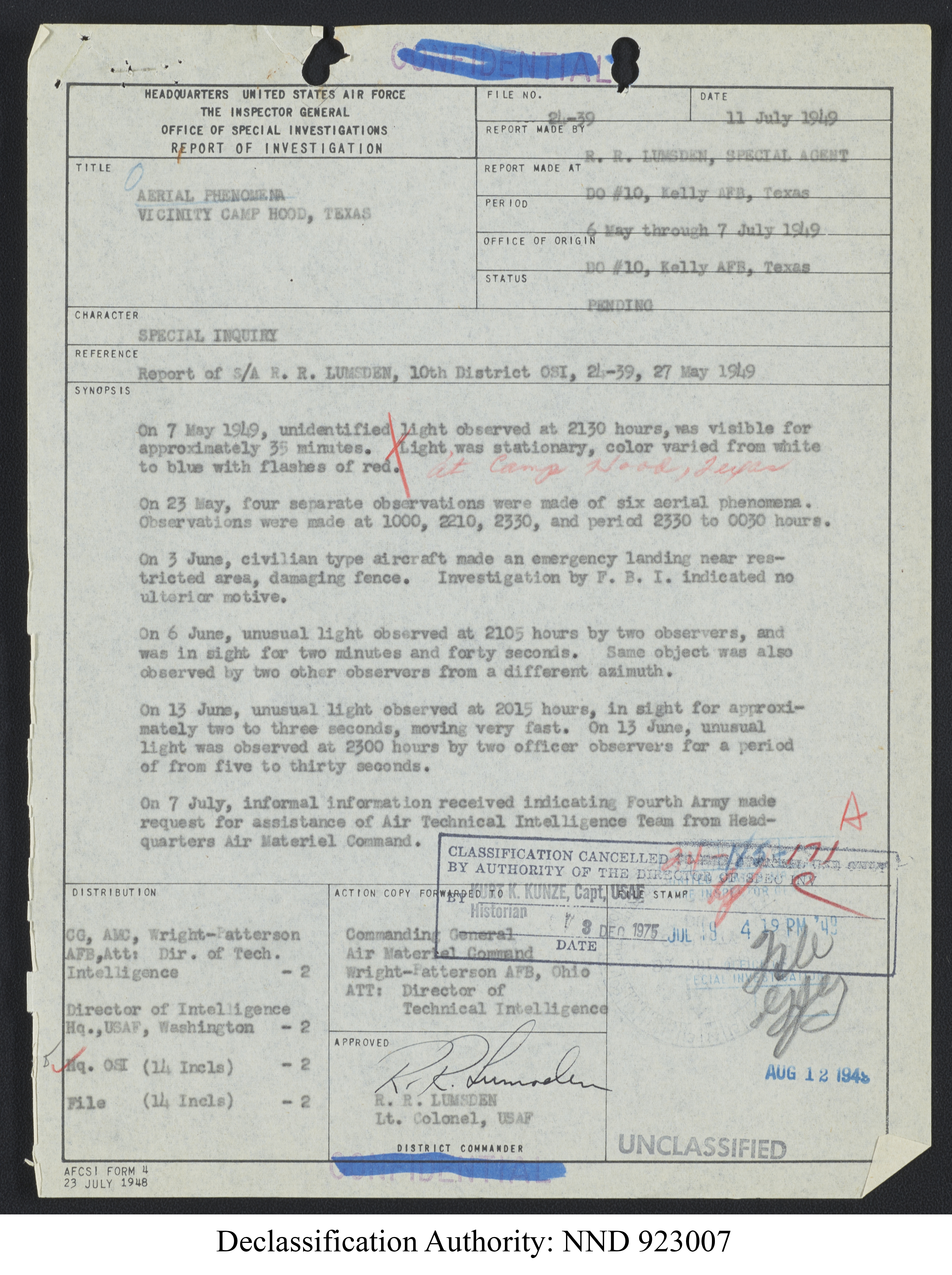 Doctor Edward Condon, University of Colorado Physicist Studying Unidentified Flying Objects