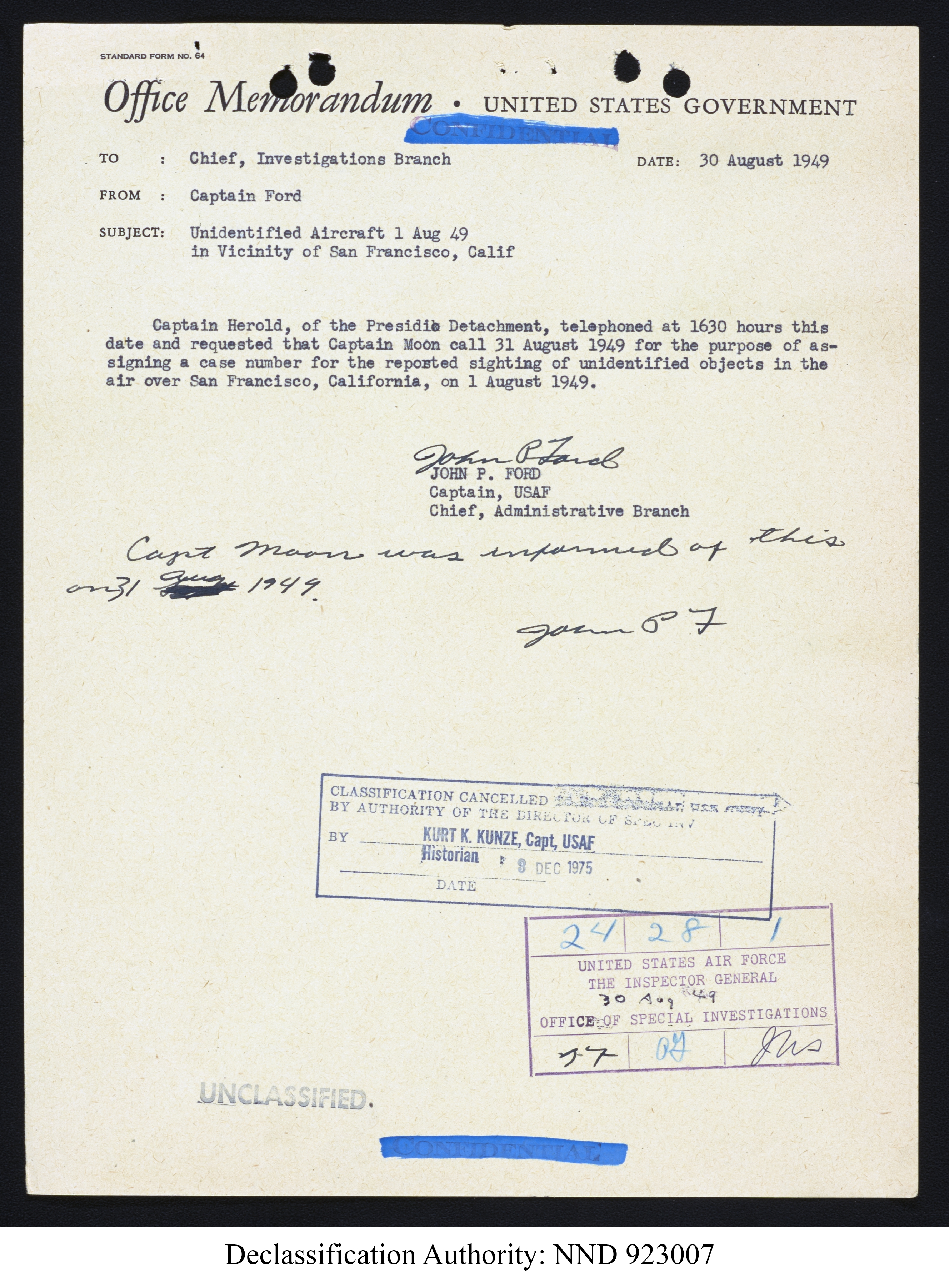 Doctor Edward Condon, University of Colorado Physicist Studying Unidentified Flying Objects