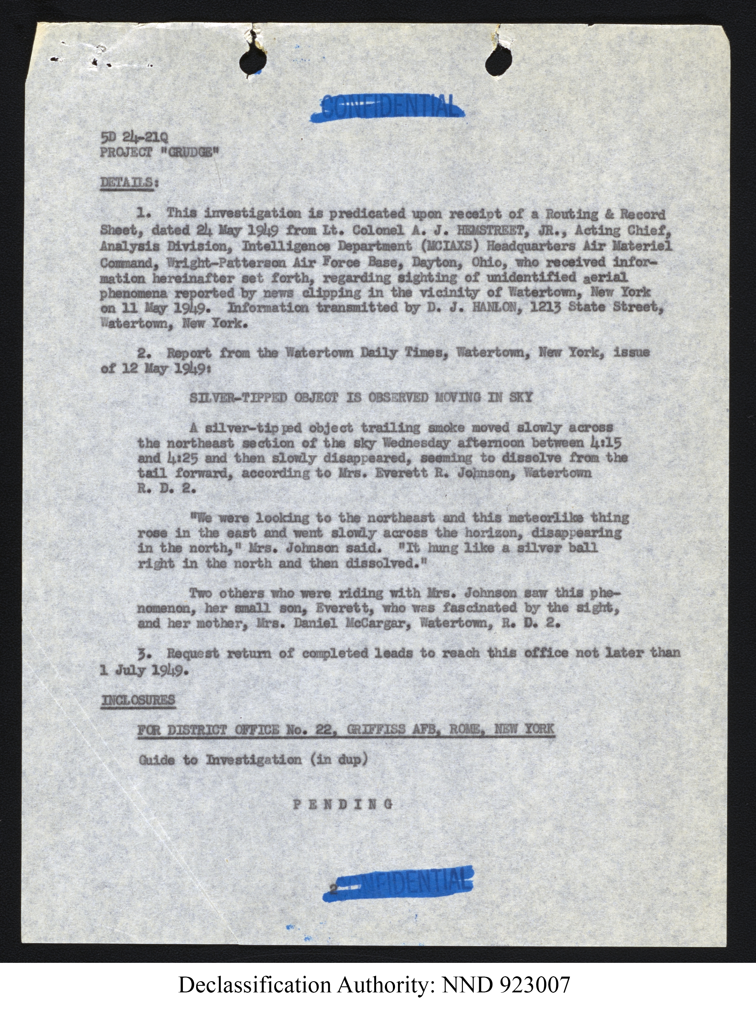 Doctor Edward Condon, University of Colorado Physicist Studying Unidentified Flying Objects