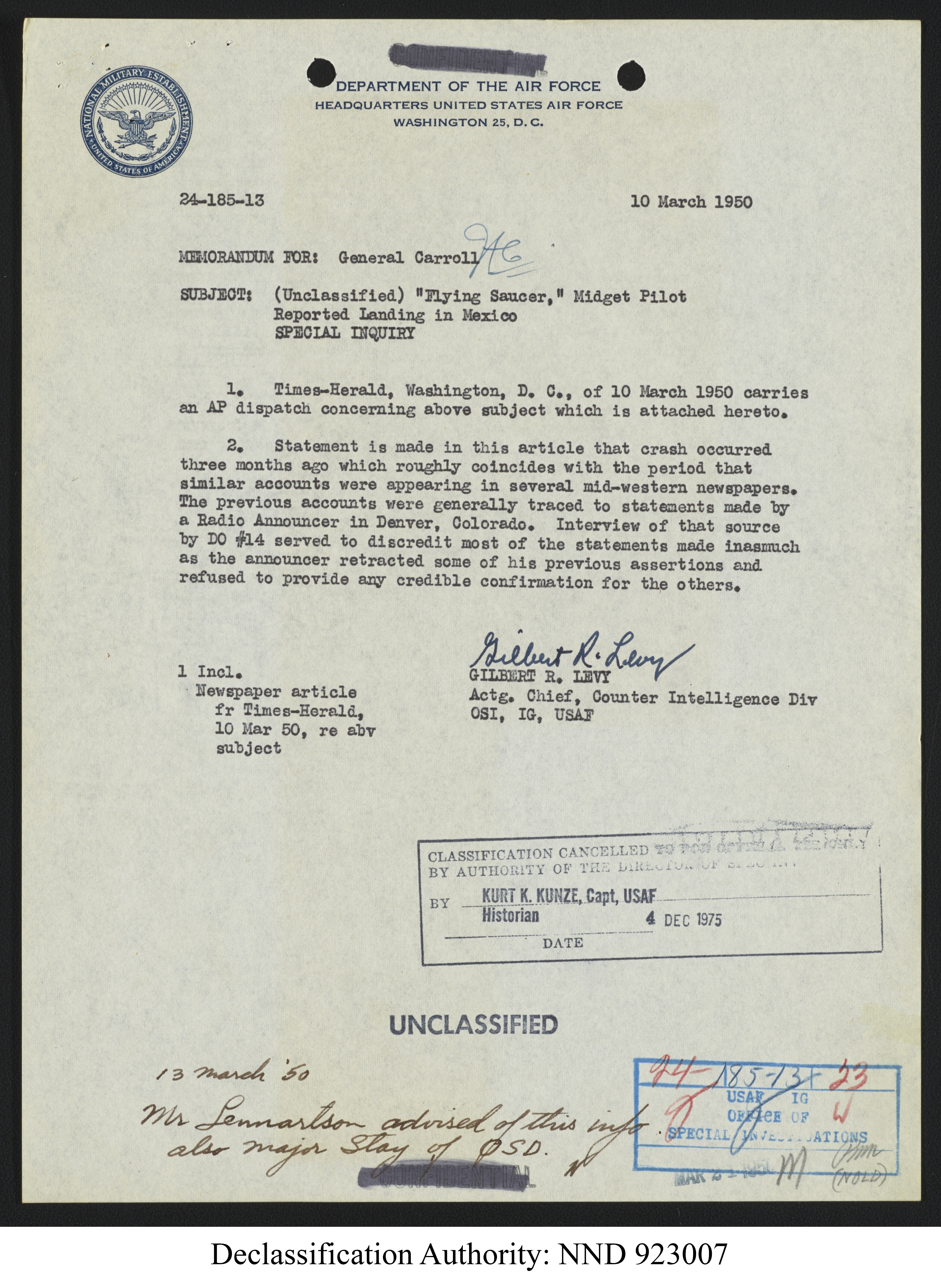 Doctor Edward Condon, University of Colorado Physicist Studying Unidentified Flying Objects