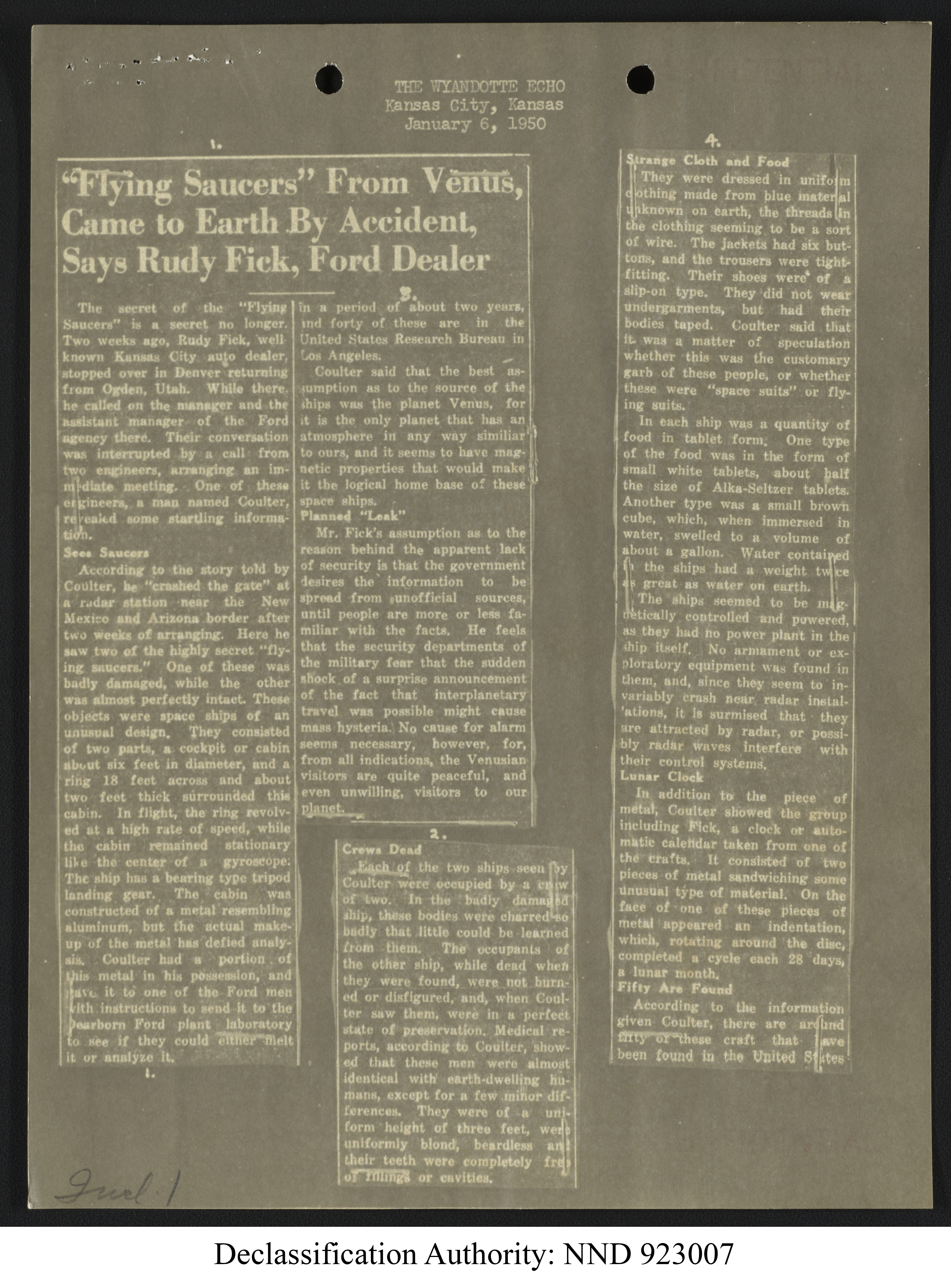 Doctor Edward Condon, University of Colorado Physicist Studying Unidentified Flying Objects