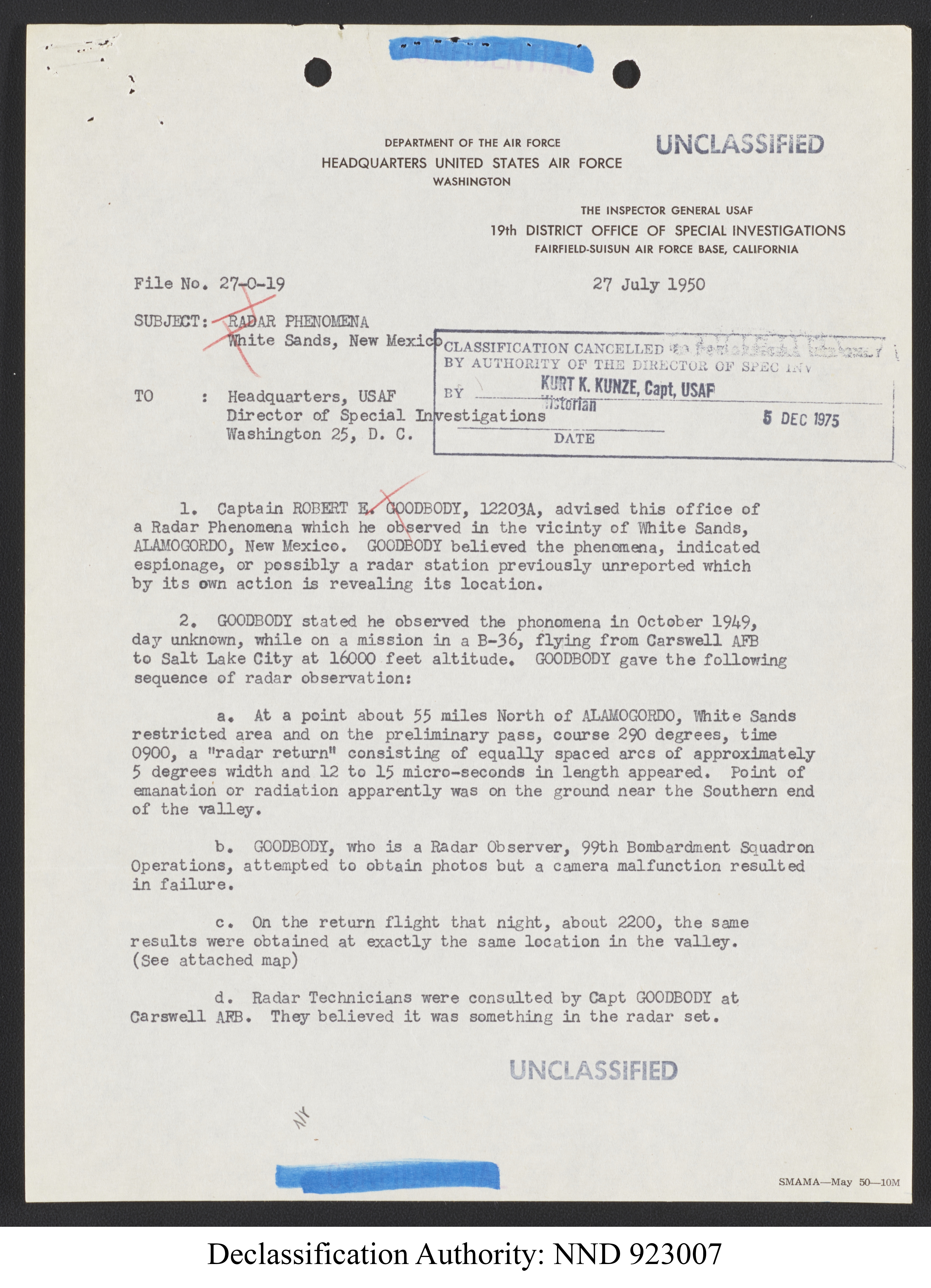 Doctor Edward Condon, University of Colorado Physicist Studying Unidentified Flying Objects