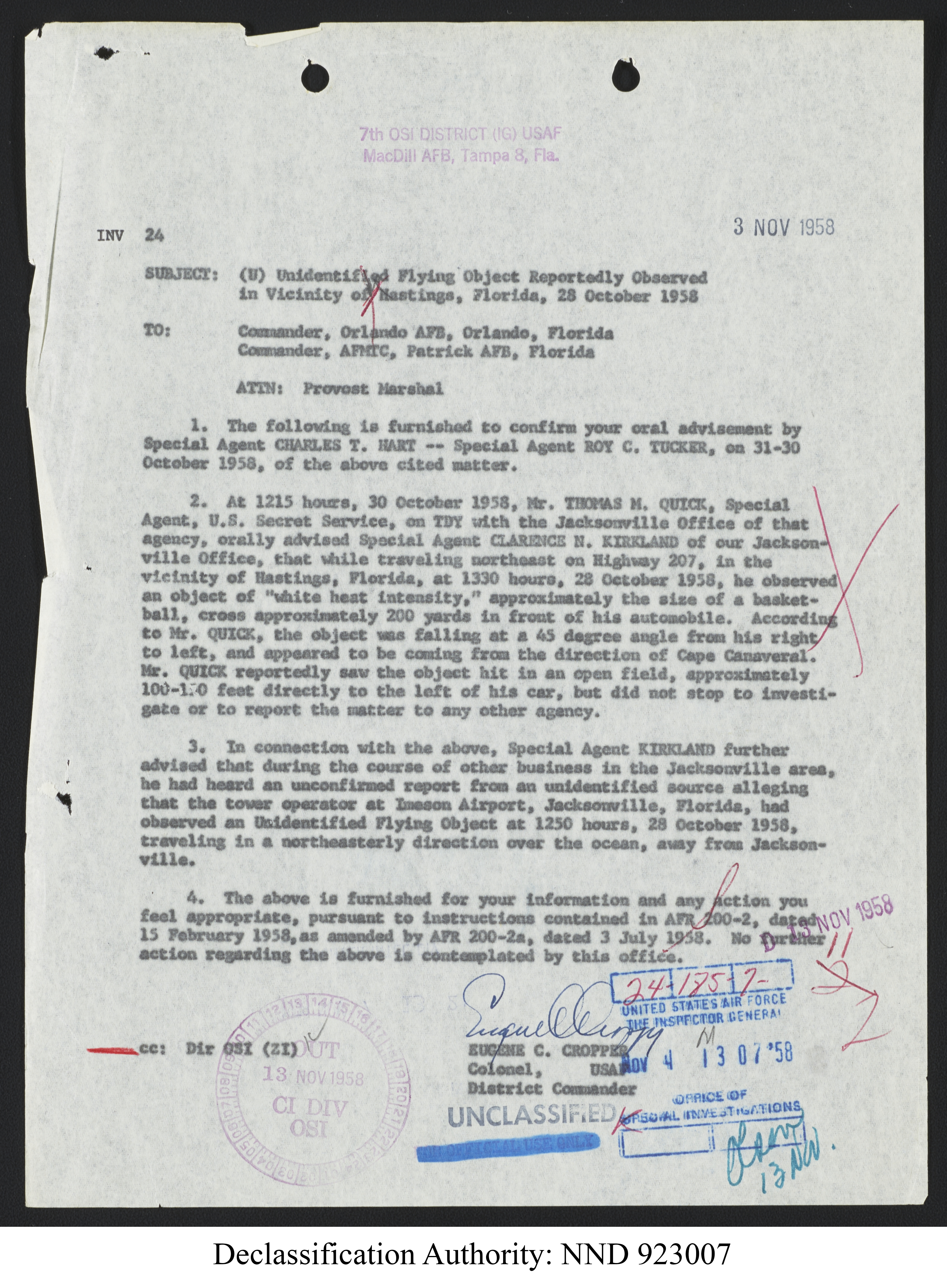 Doctor Edward Condon, University of Colorado Physicist Studying Unidentified Flying Objects