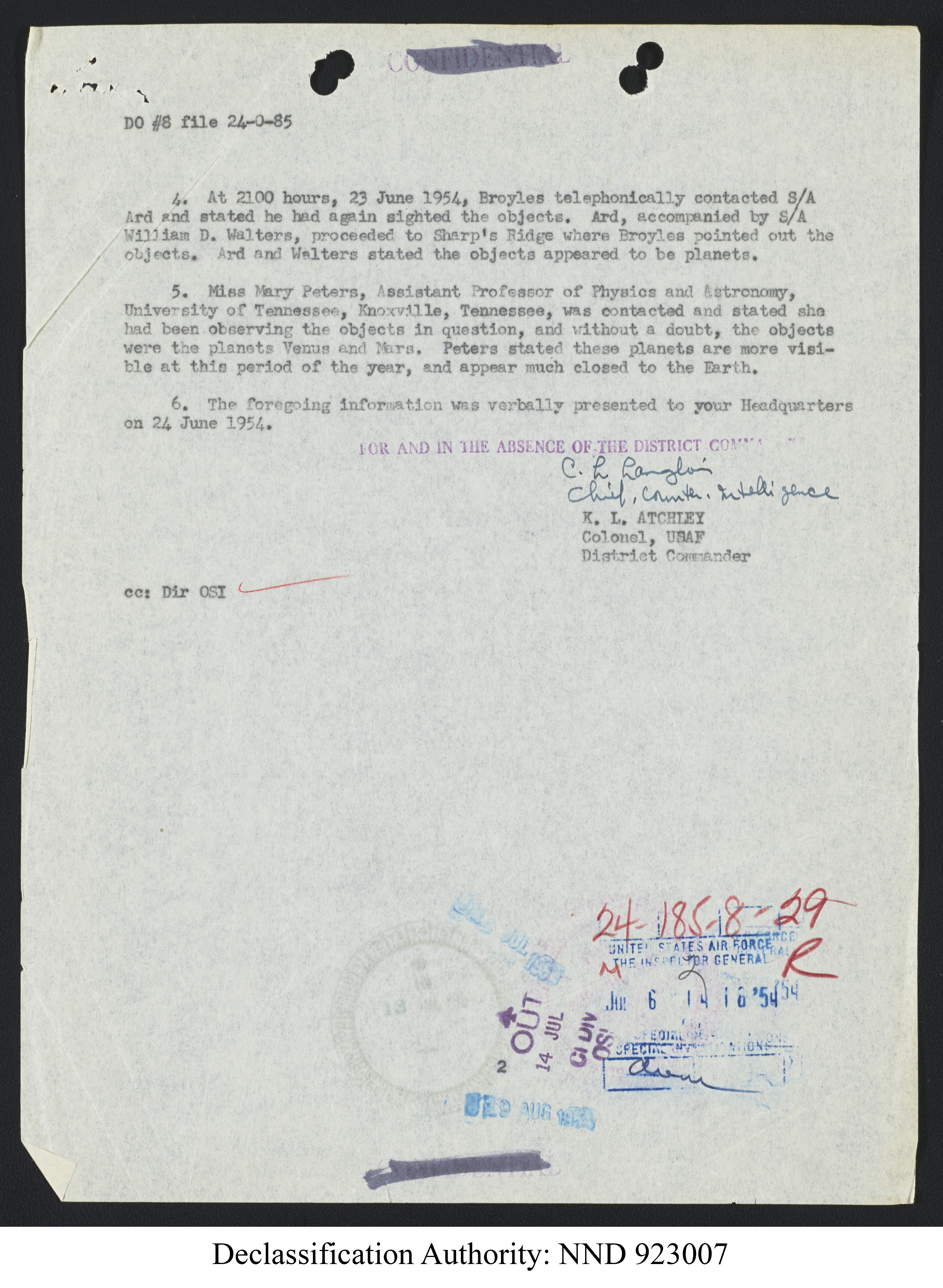 Doctor Edward Condon, University of Colorado Physicist Studying Unidentified Flying Objects