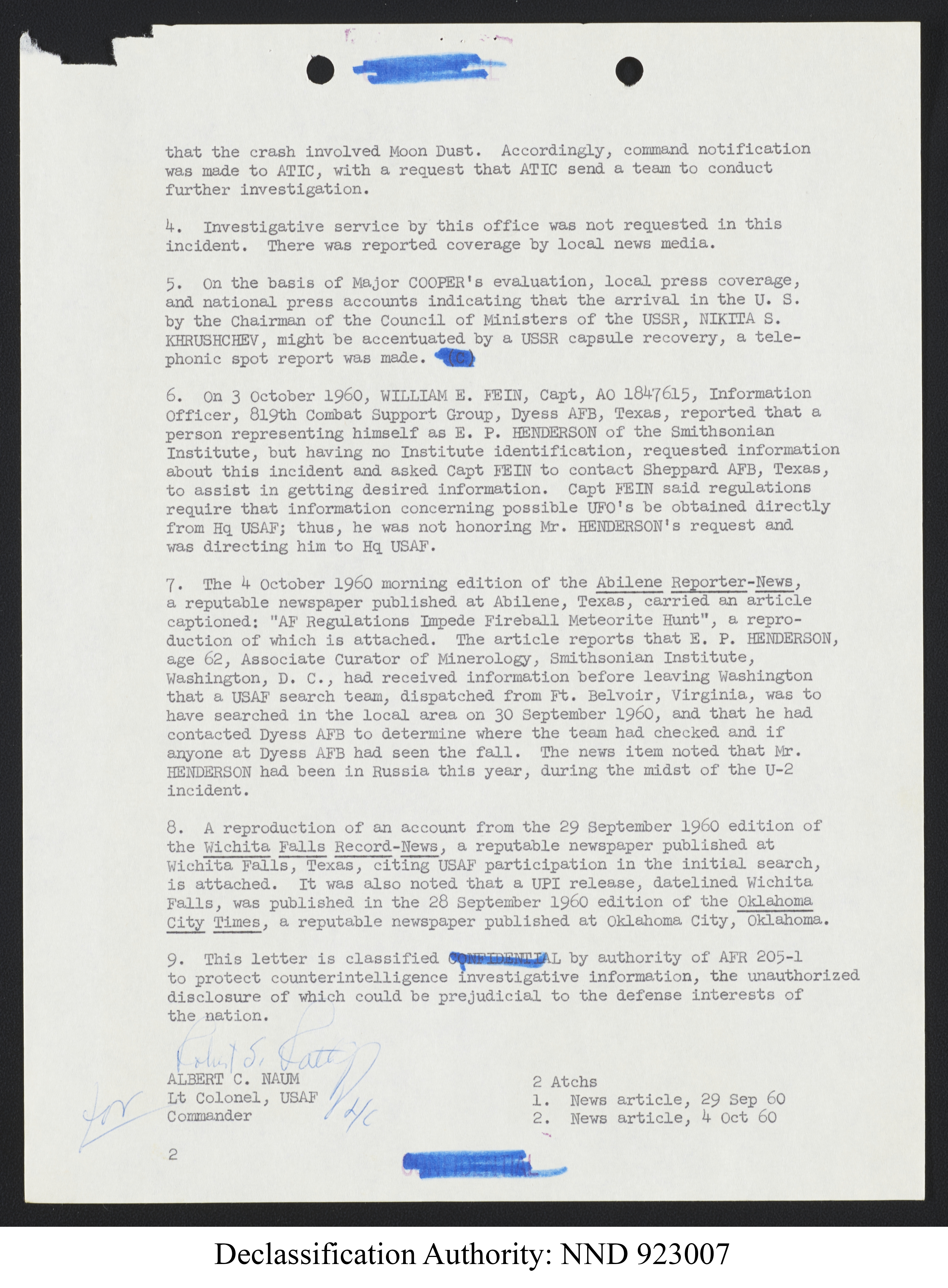 Doctor Edward Condon, University of Colorado Physicist Studying Unidentified Flying Objects