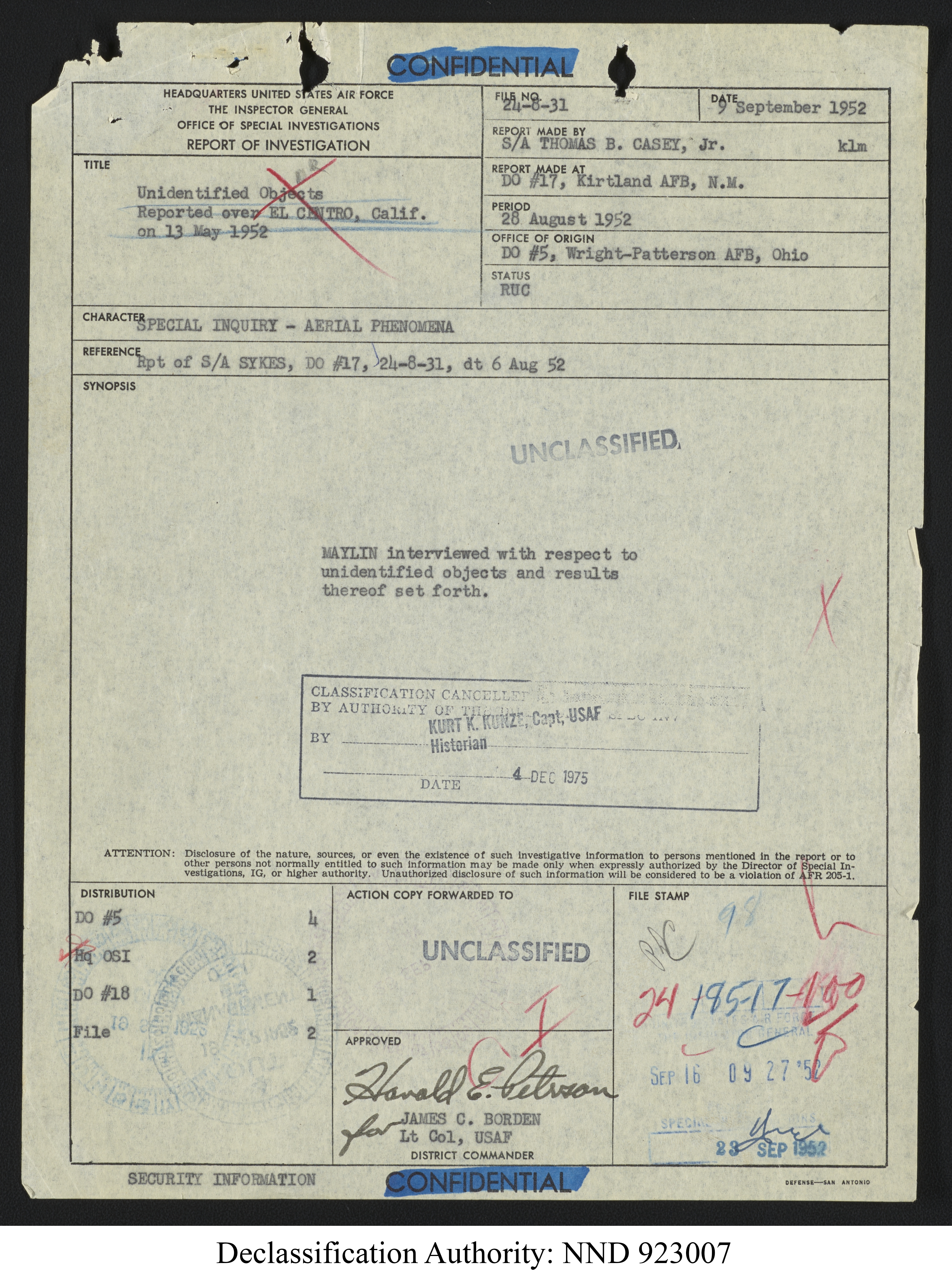 Doctor Edward Condon, University of Colorado Physicist Studying Unidentified Flying Objects