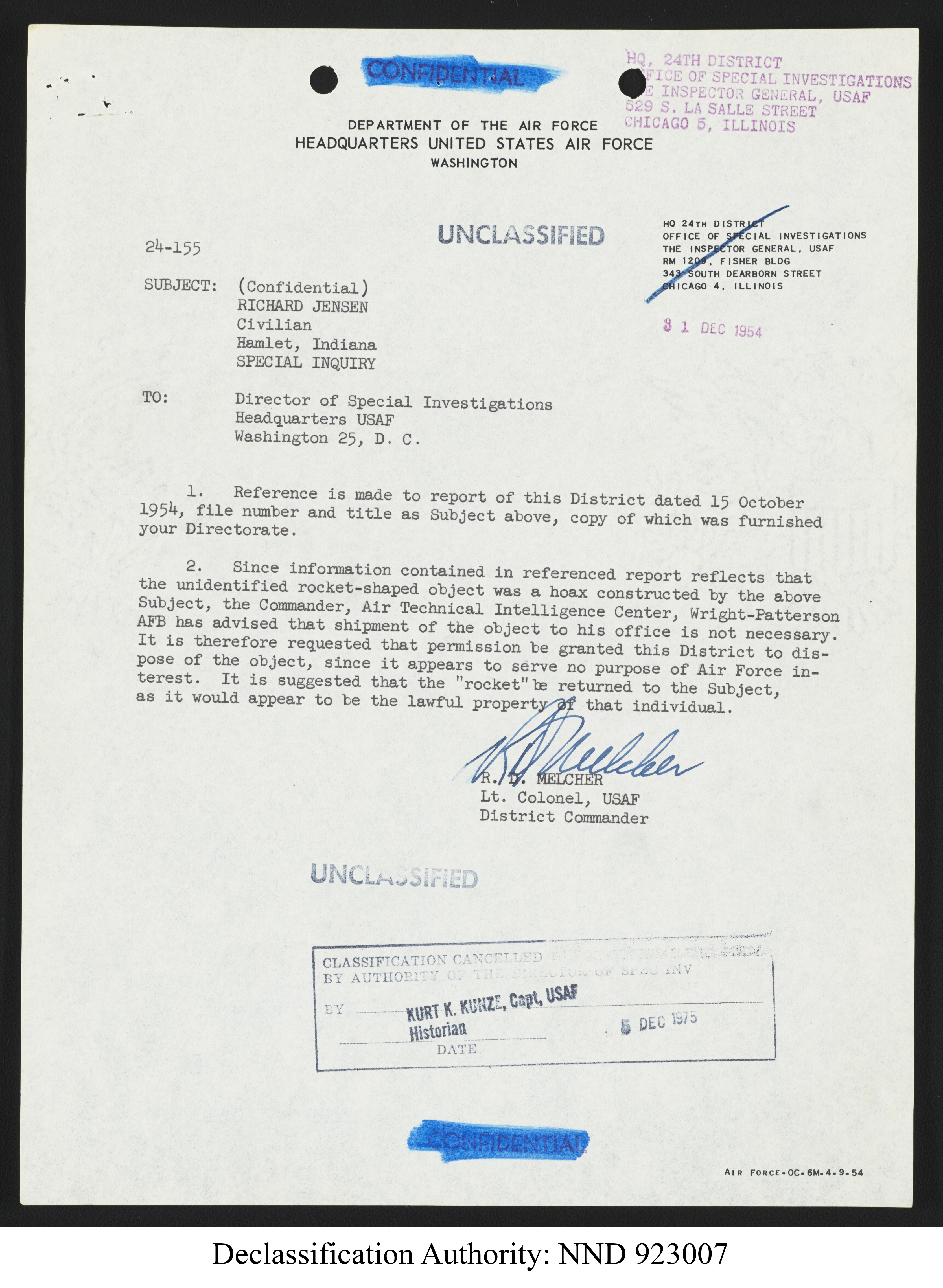 Doctor Edward Condon, University of Colorado Physicist Studying Unidentified Flying Objects
