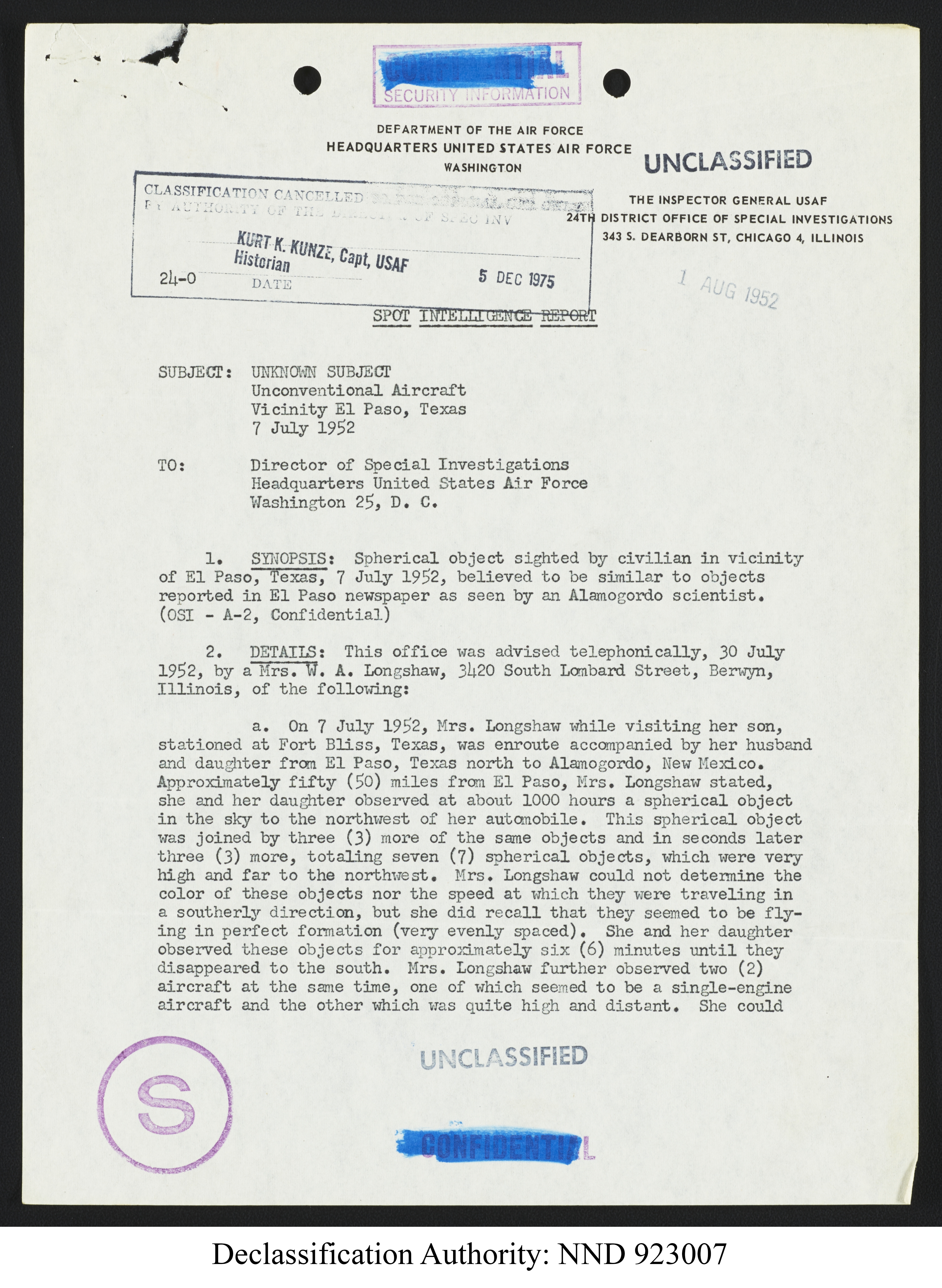 Doctor Edward Condon, University of Colorado Physicist Studying Unidentified Flying Objects
