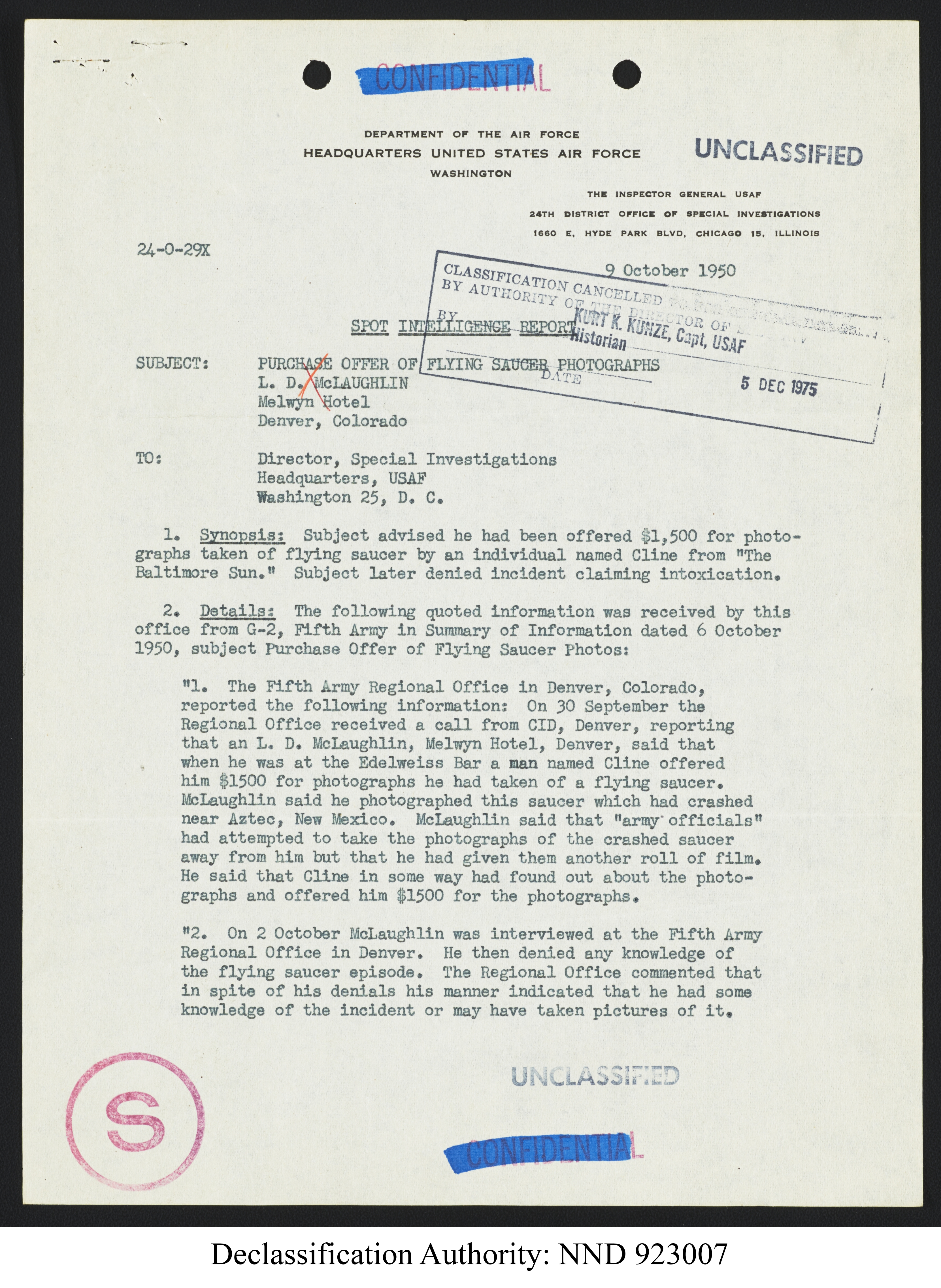 Doctor Edward Condon, University of Colorado Physicist Studying Unidentified Flying Objects