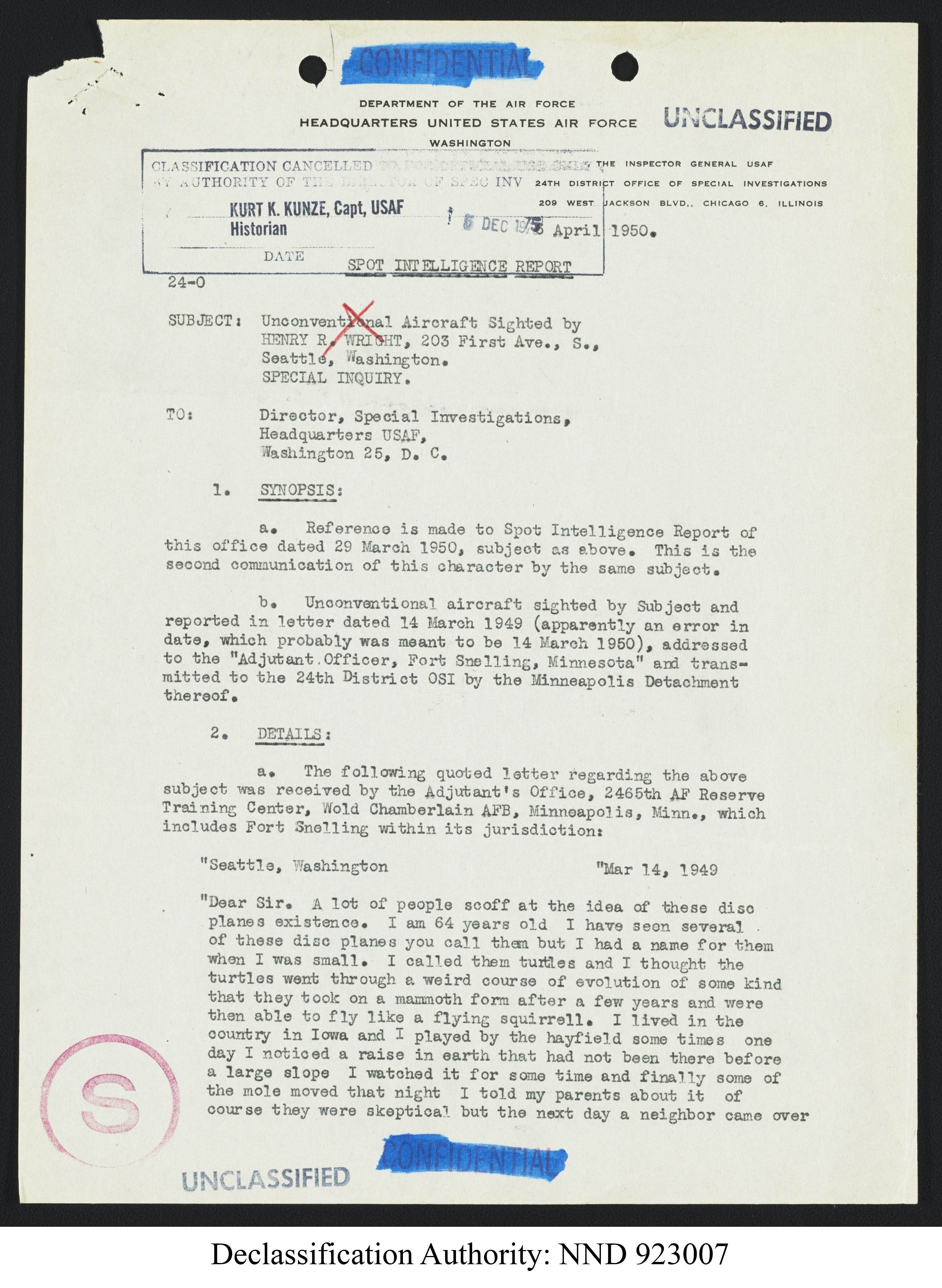 Doctor Edward Condon, University of Colorado Physicist Studying Unidentified Flying Objects