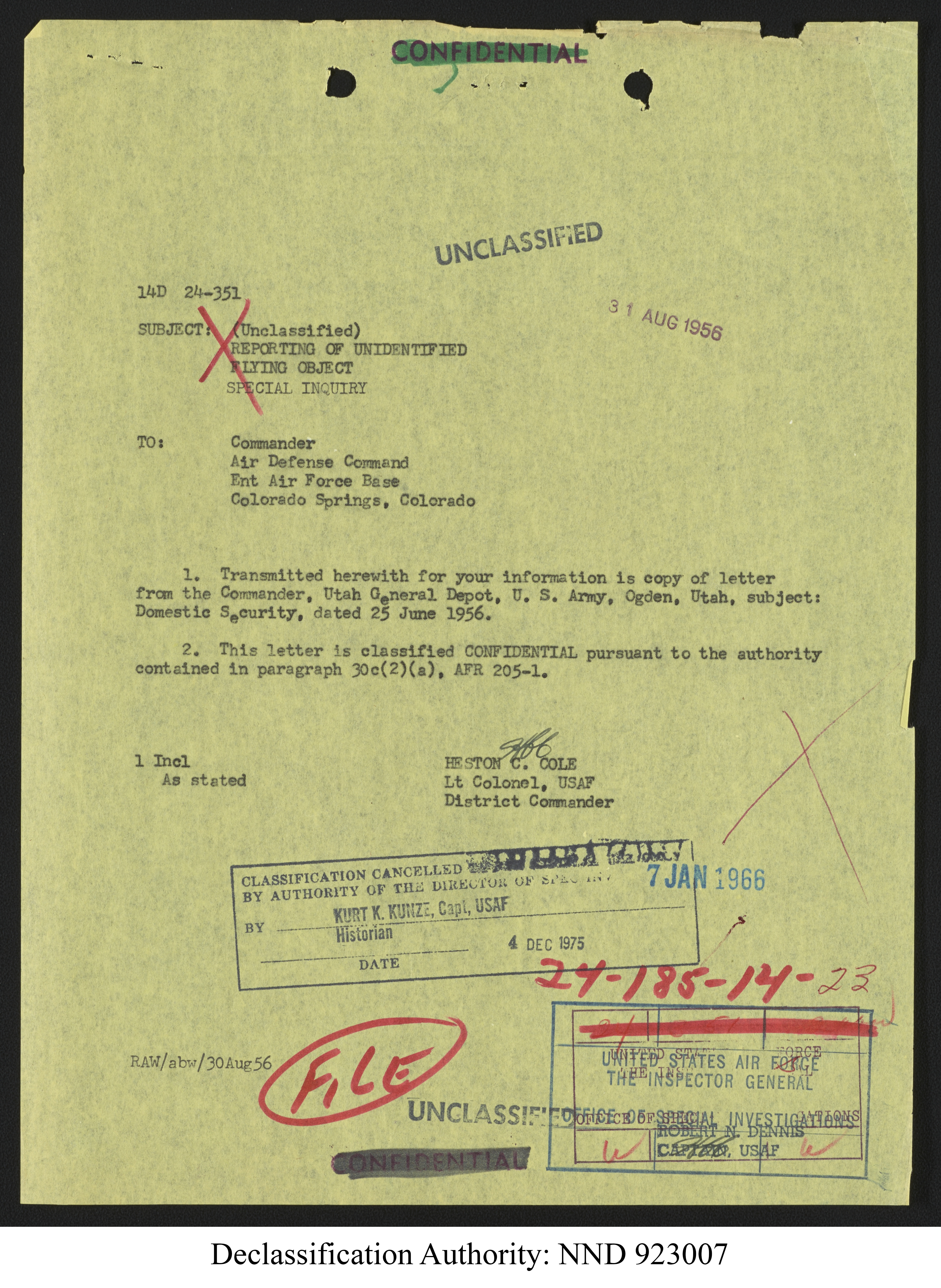 Doctor Edward Condon, University of Colorado Physicist Studying Unidentified Flying Objects