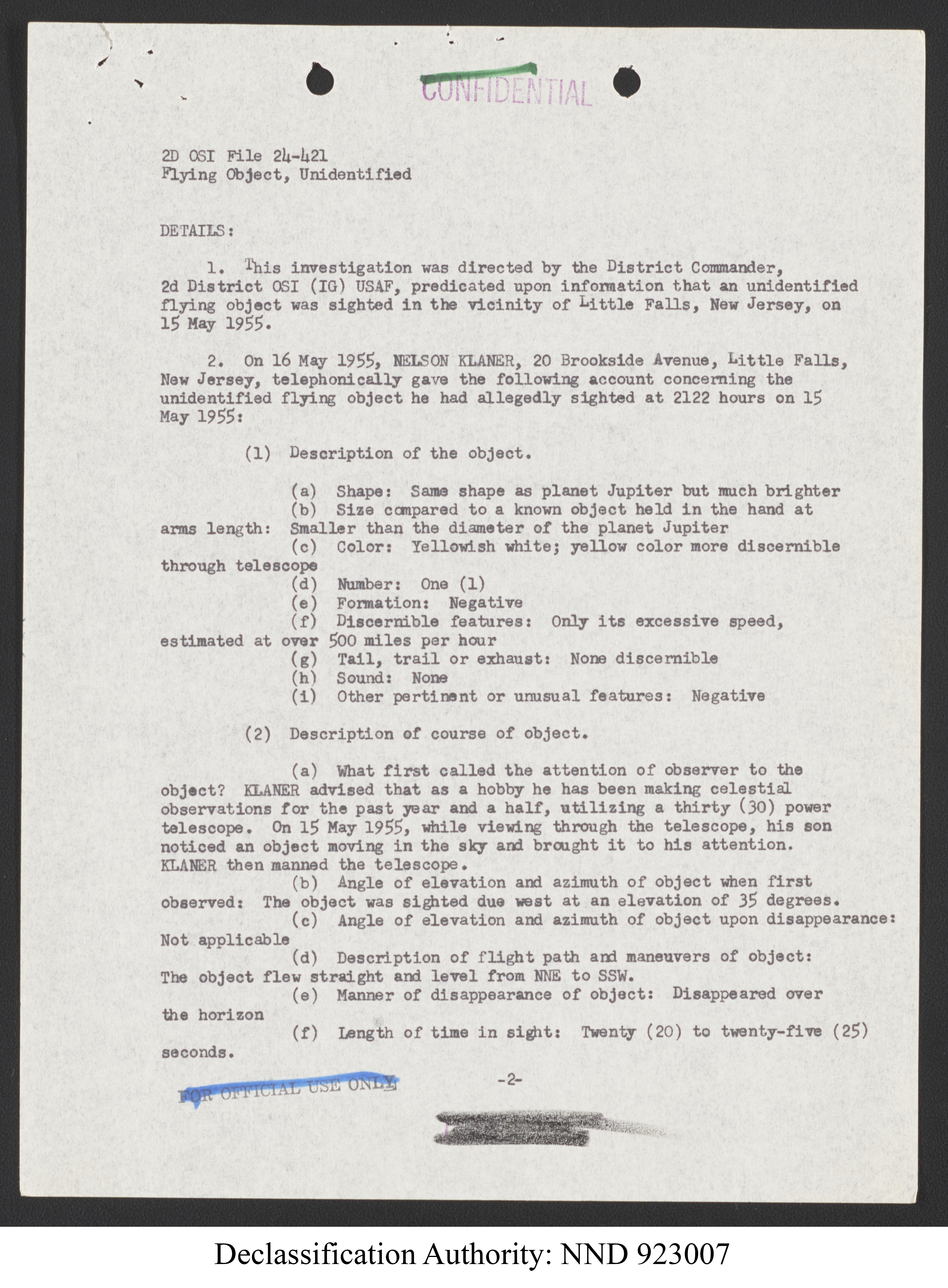 Doctor Edward Condon, University of Colorado Physicist Studying Unidentified Flying Objects