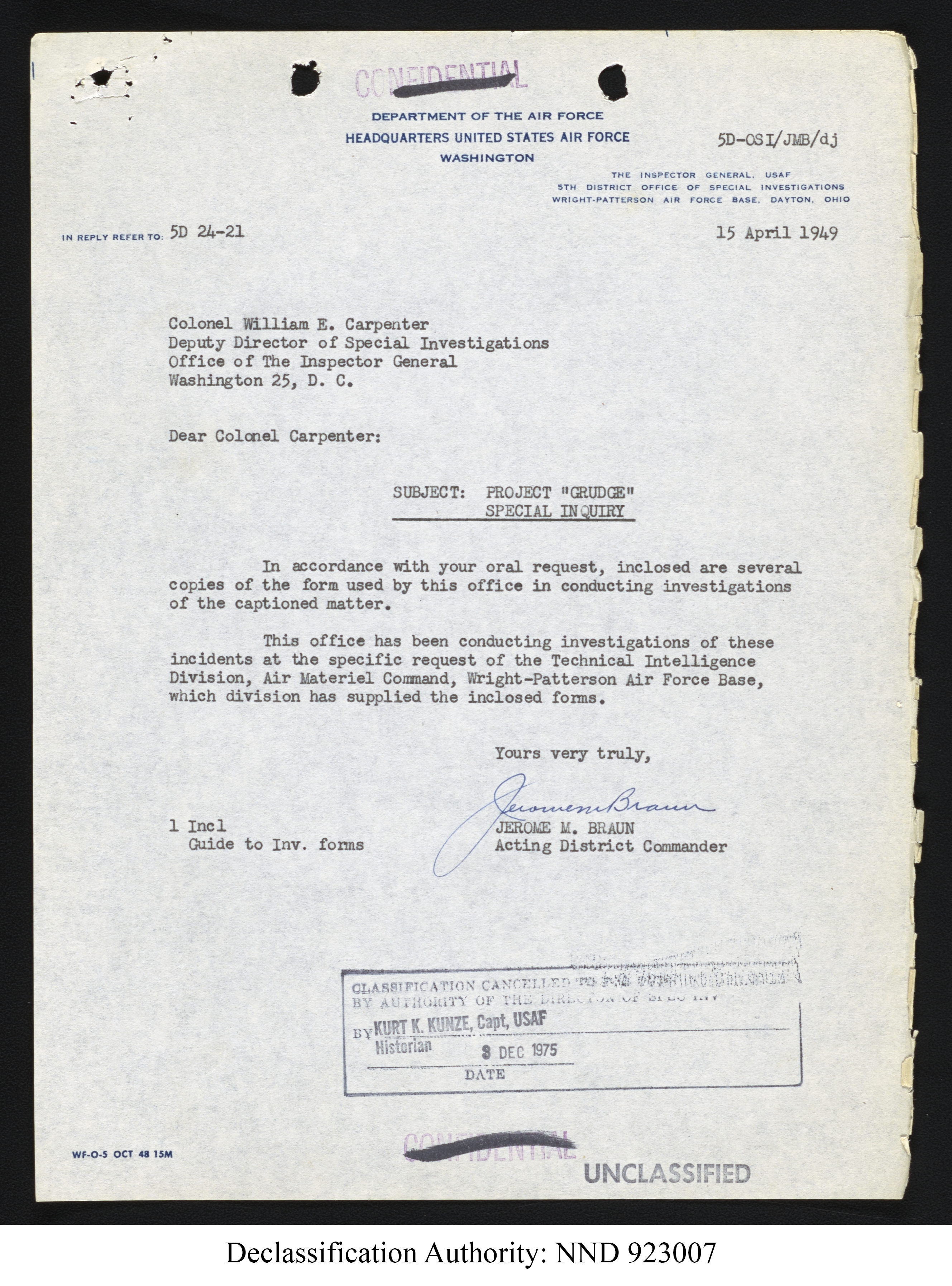 Doctor Edward Condon, University of Colorado Physicist Studying Unidentified Flying Objects