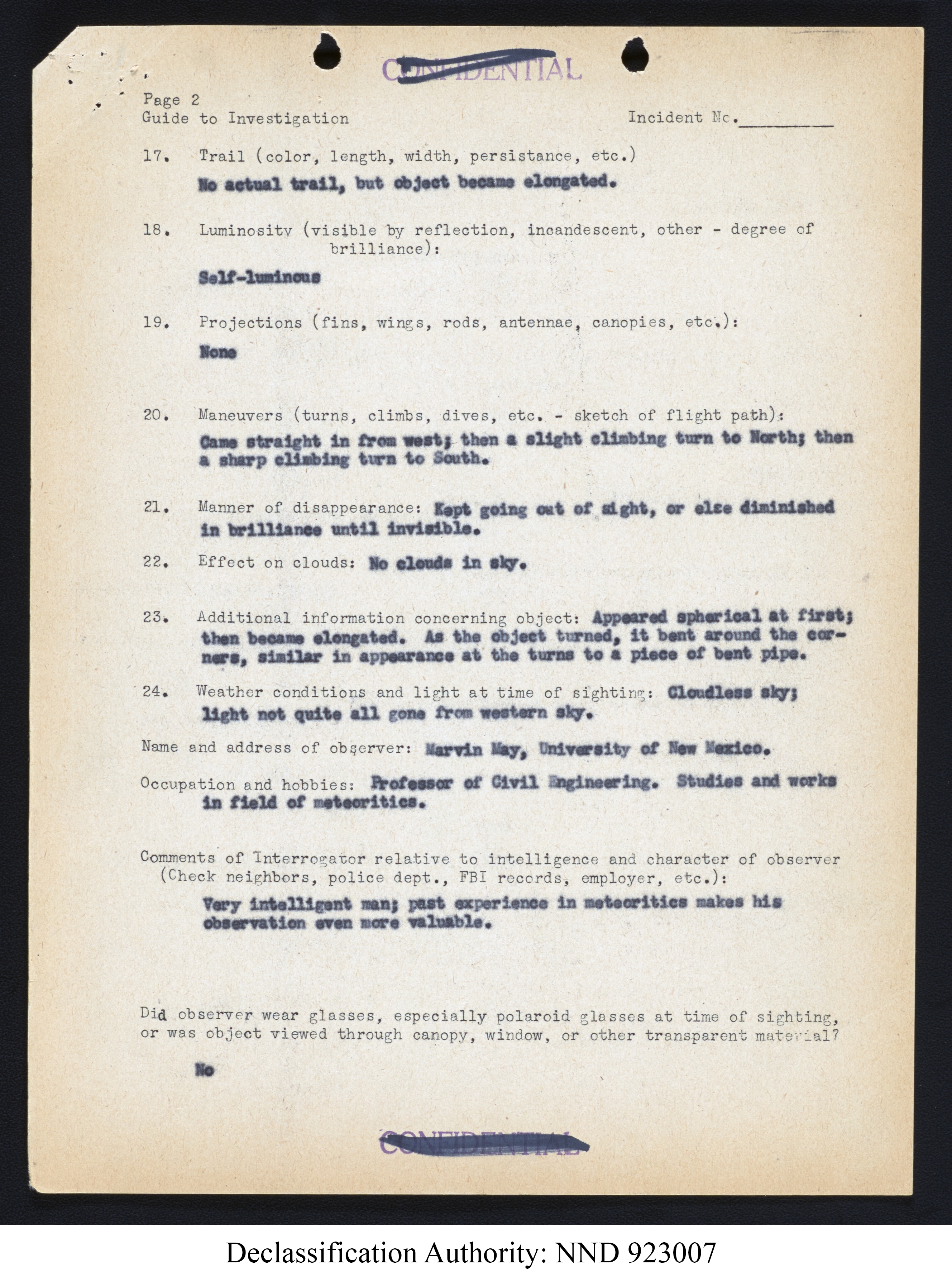 Doctor Edward Condon, University of Colorado Physicist Studying Unidentified Flying Objects