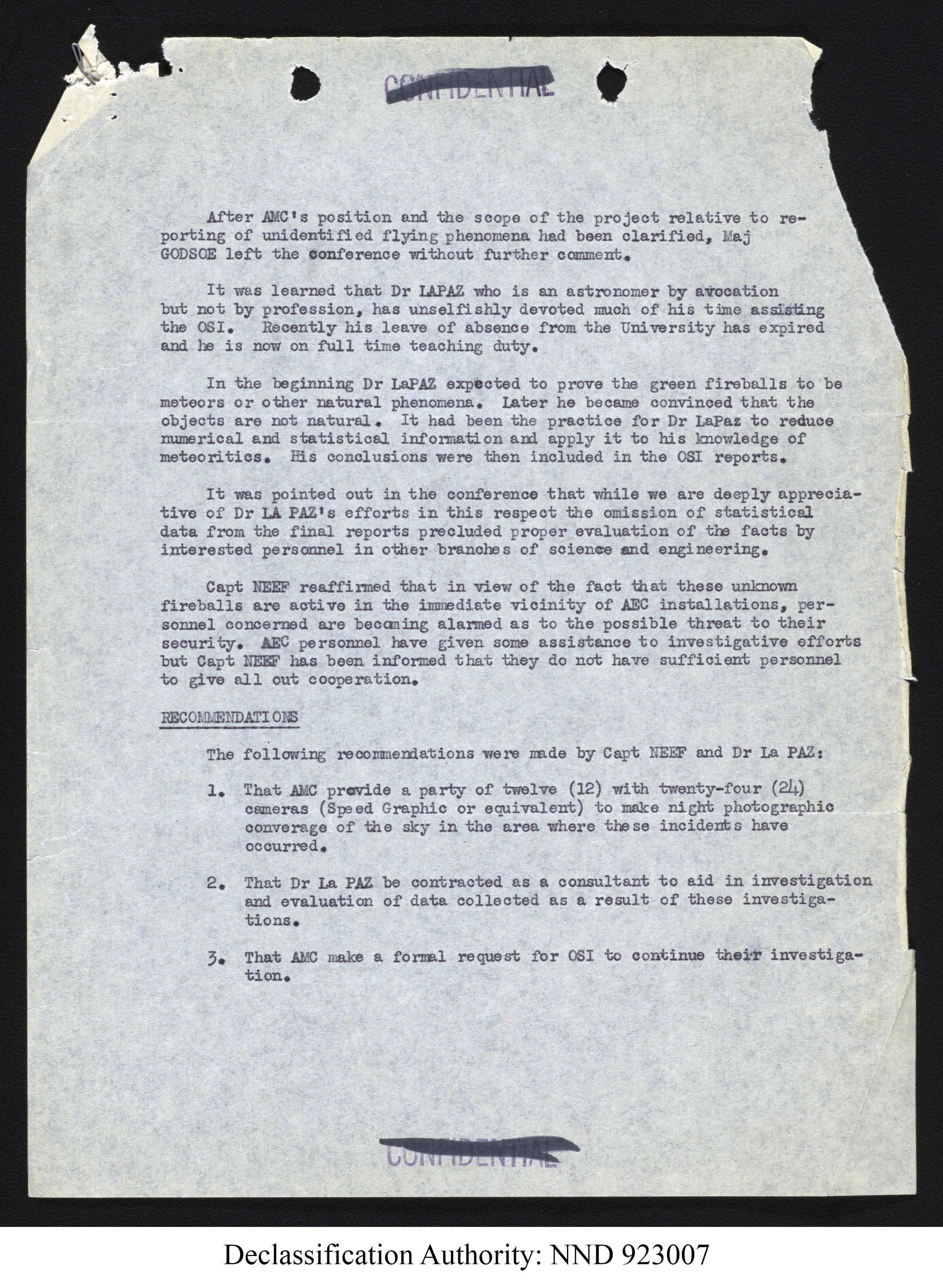 Doctor Edward Condon, University of Colorado Physicist Studying Unidentified Flying Objects