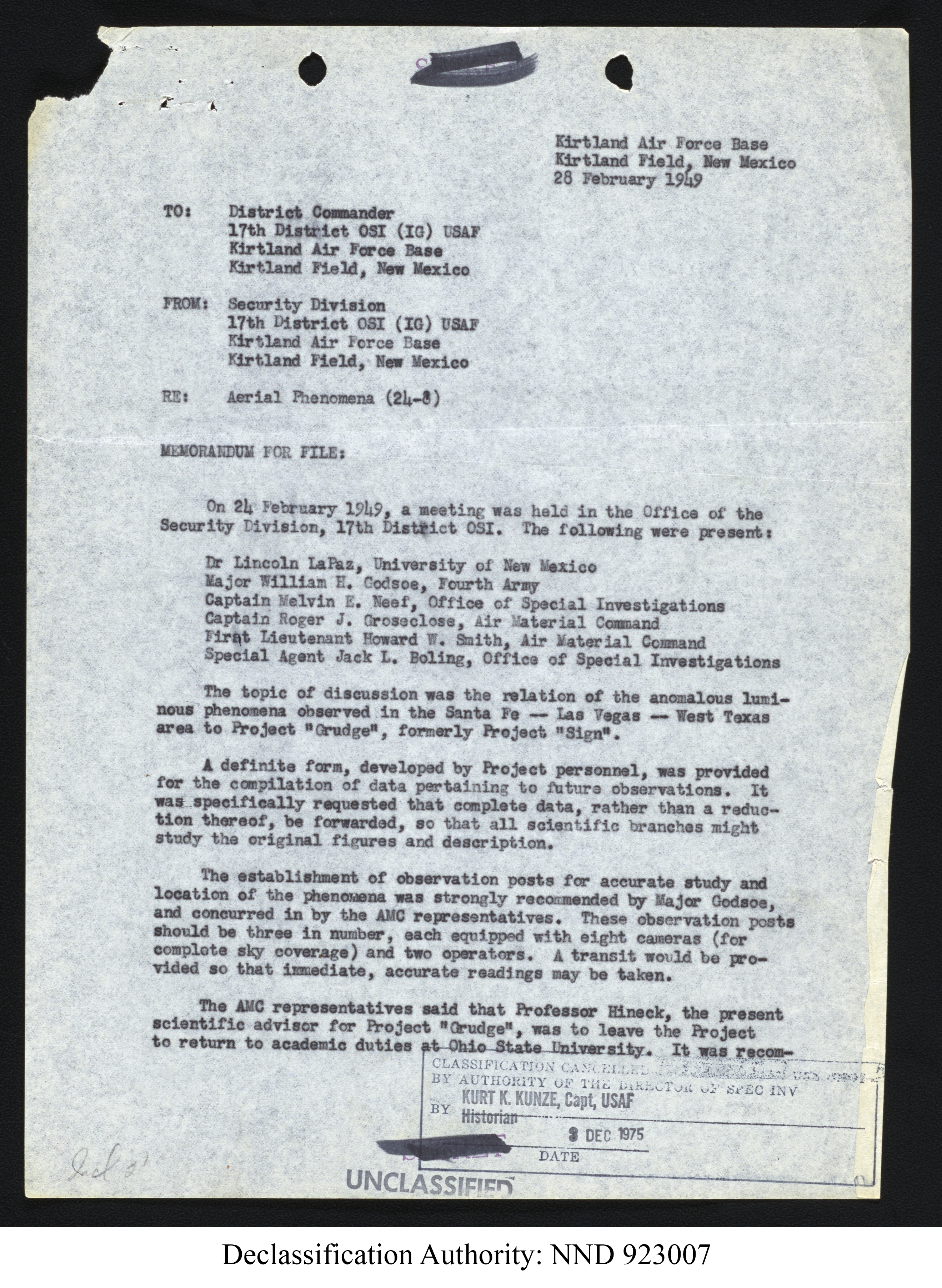 Doctor Edward Condon, University of Colorado Physicist Studying Unidentified Flying Objects