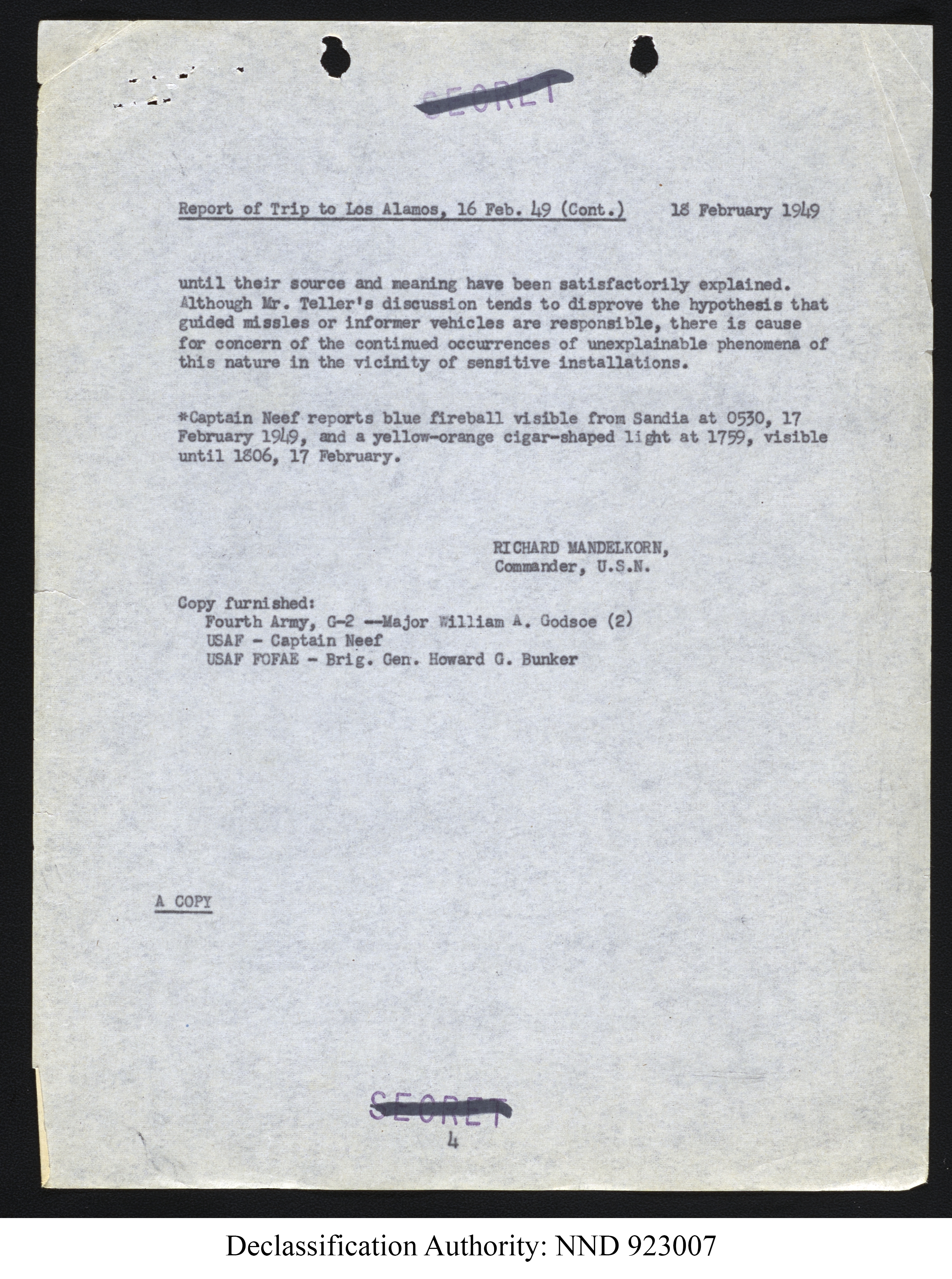 Doctor Edward Condon, University of Colorado Physicist Studying Unidentified Flying Objects