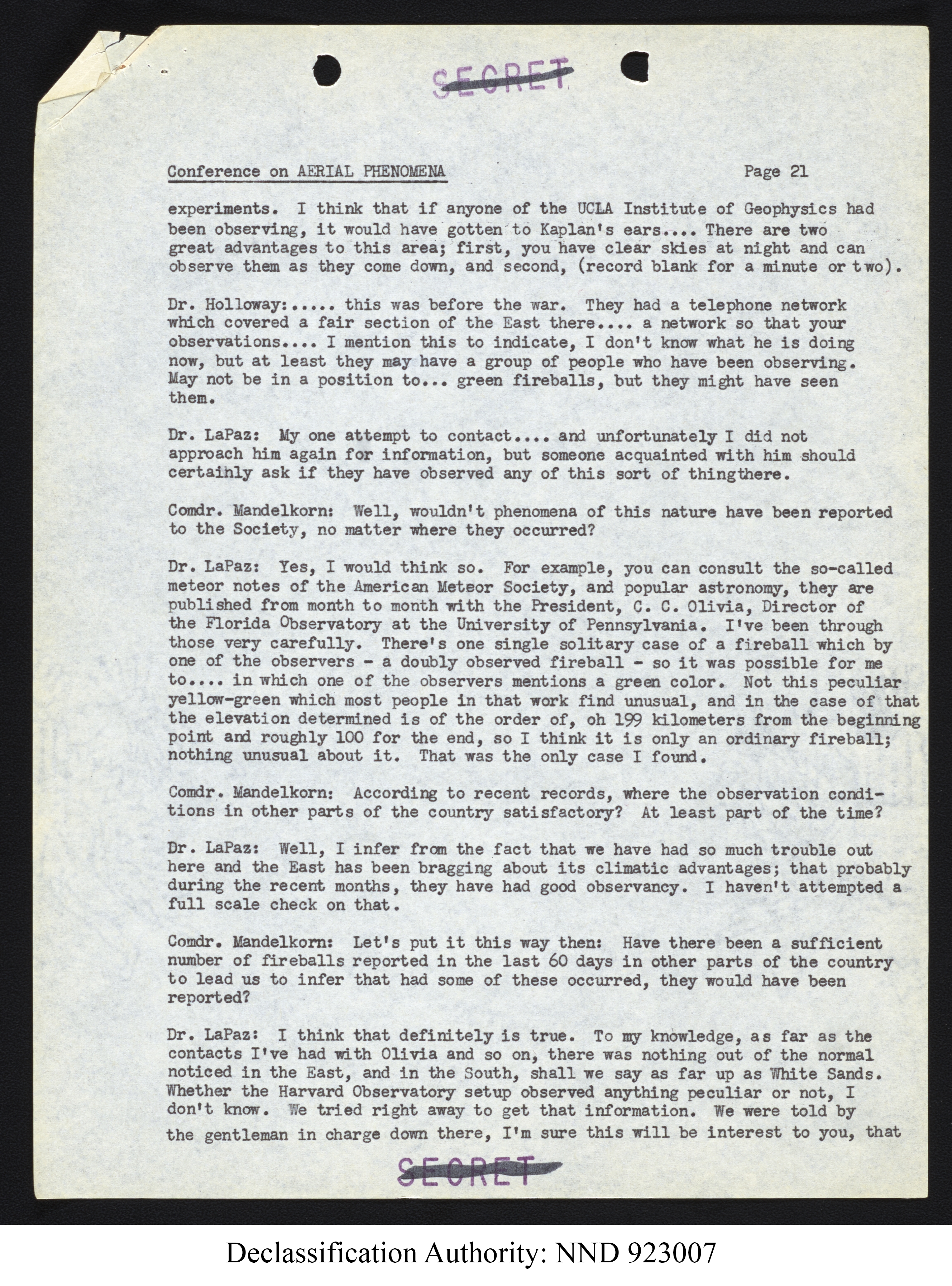 Doctor Edward Condon, University of Colorado Physicist Studying Unidentified Flying Objects
