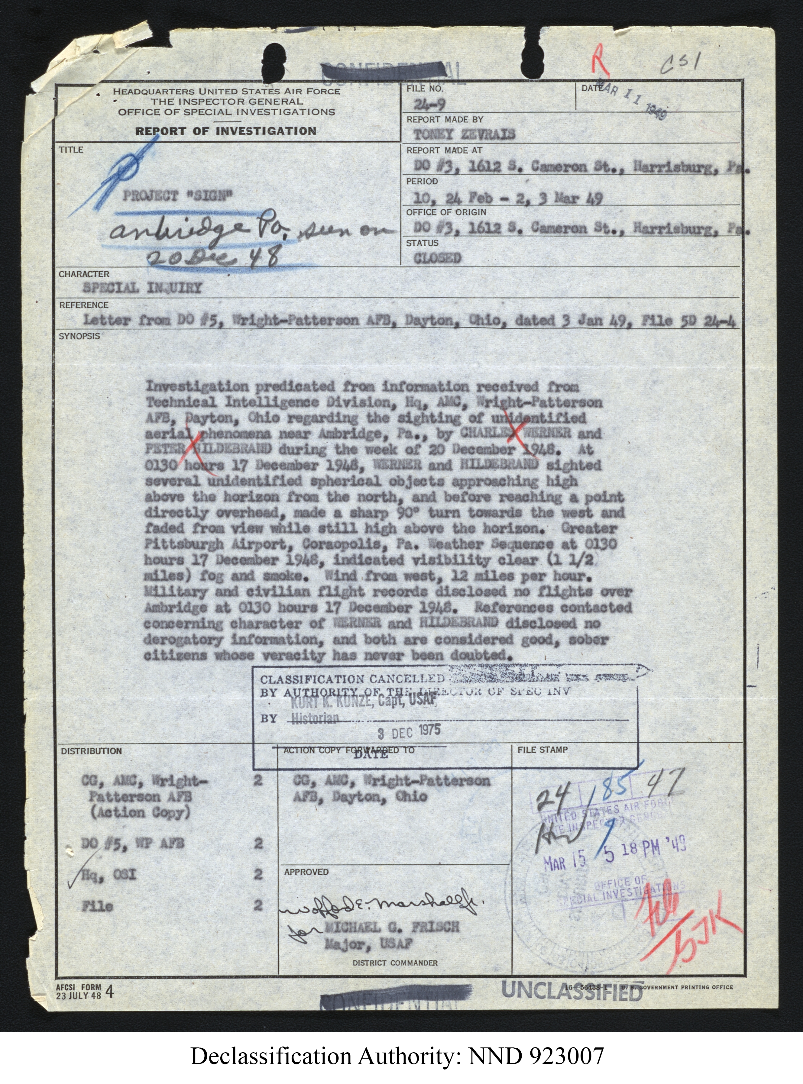 Doctor Edward Condon, University of Colorado Physicist Studying Unidentified Flying Objects