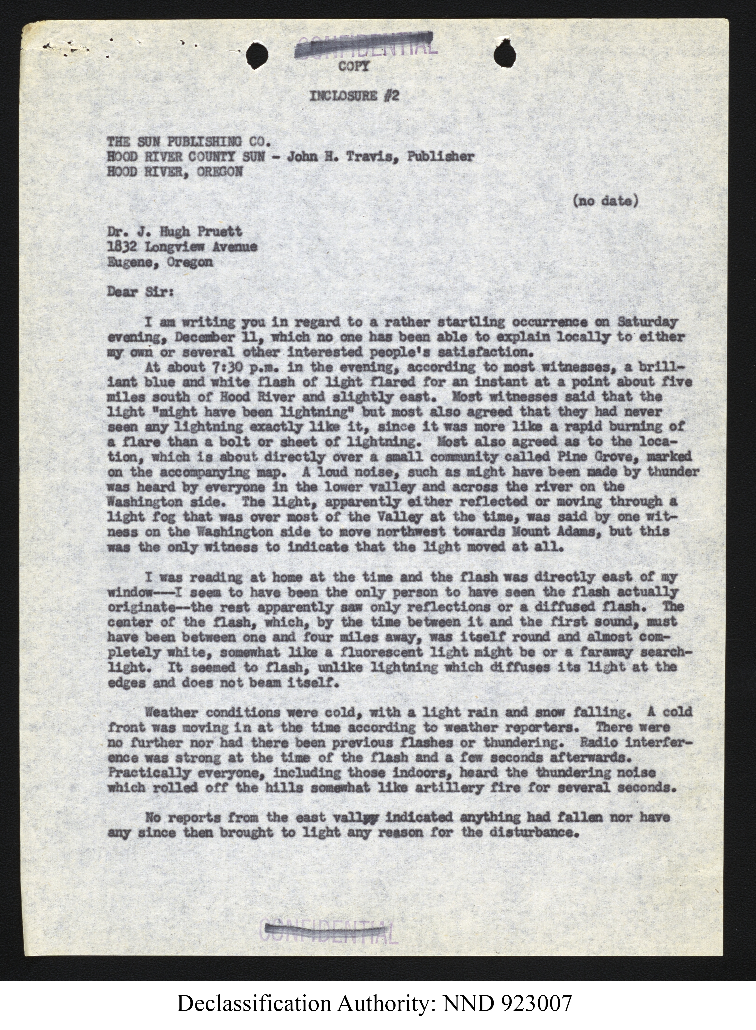 Doctor Edward Condon, University of Colorado Physicist Studying Unidentified Flying Objects