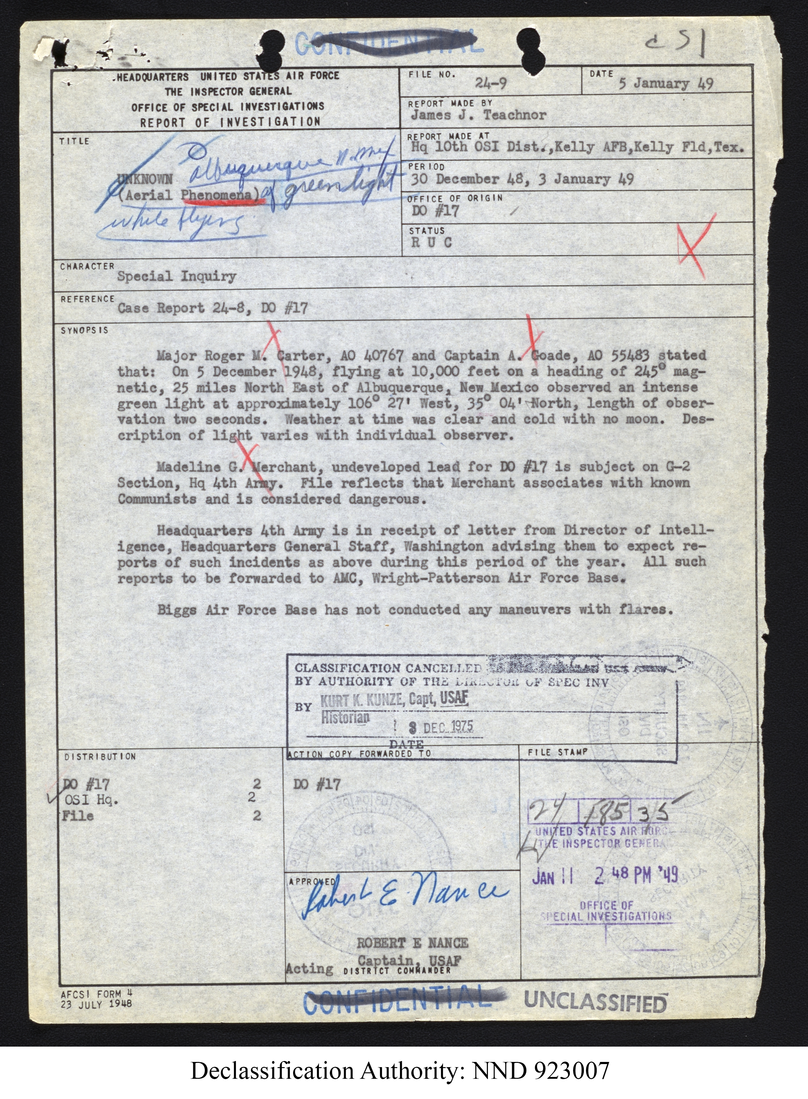 Doctor Edward Condon, University of Colorado Physicist Studying Unidentified Flying Objects