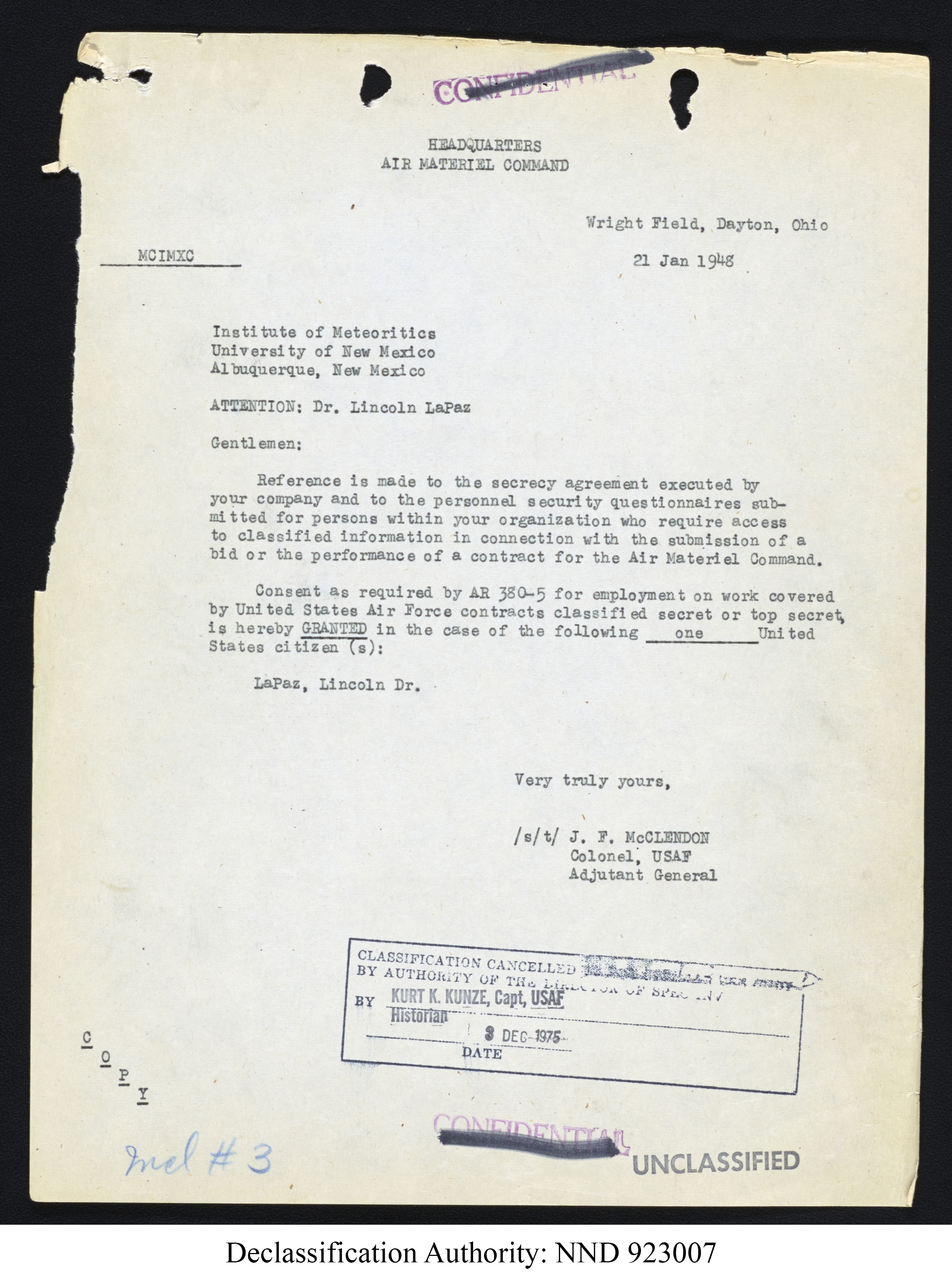 Doctor Edward Condon, University of Colorado Physicist Studying Unidentified Flying Objects