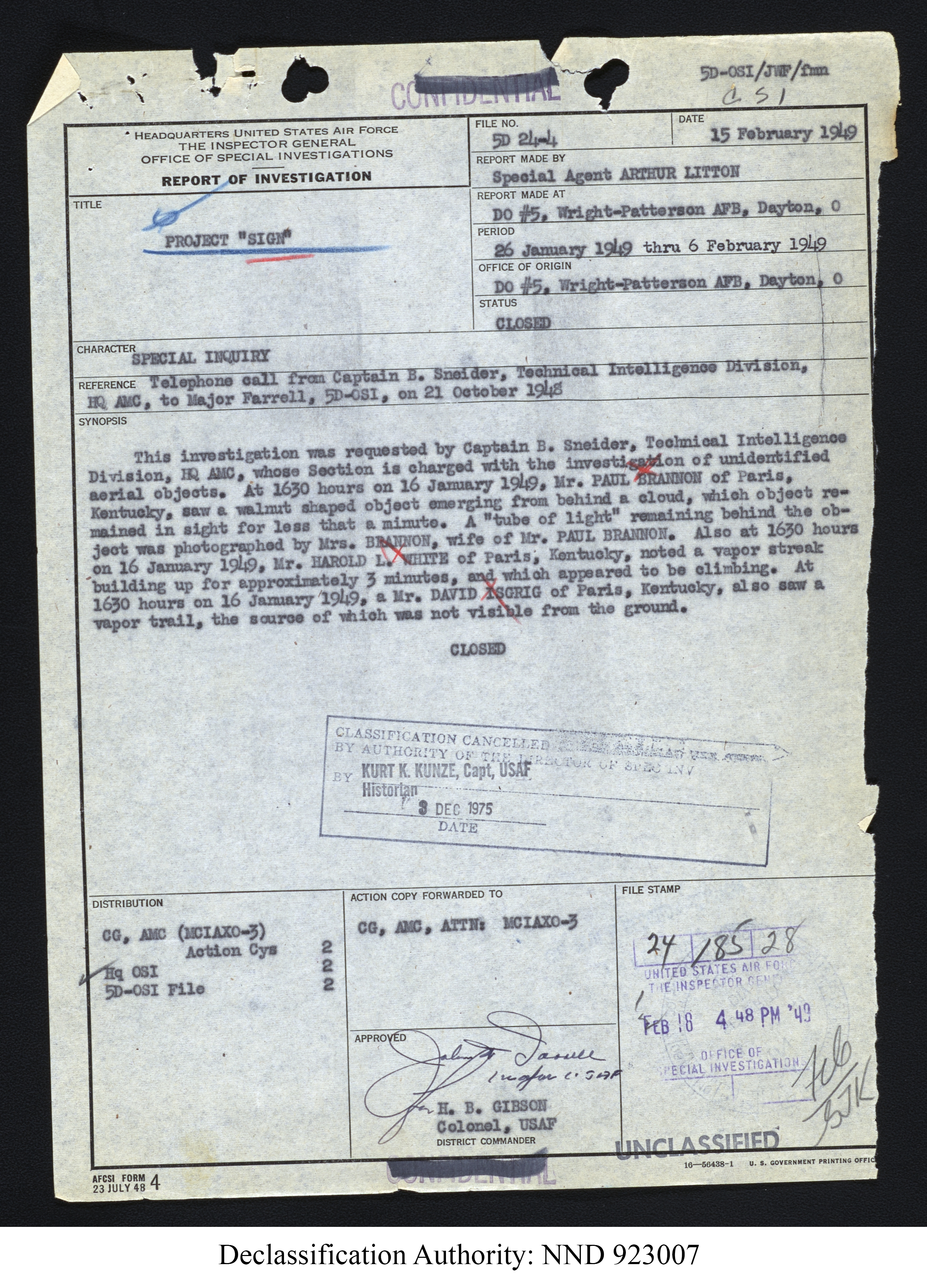 Doctor Edward Condon, University of Colorado Physicist Studying Unidentified Flying Objects
