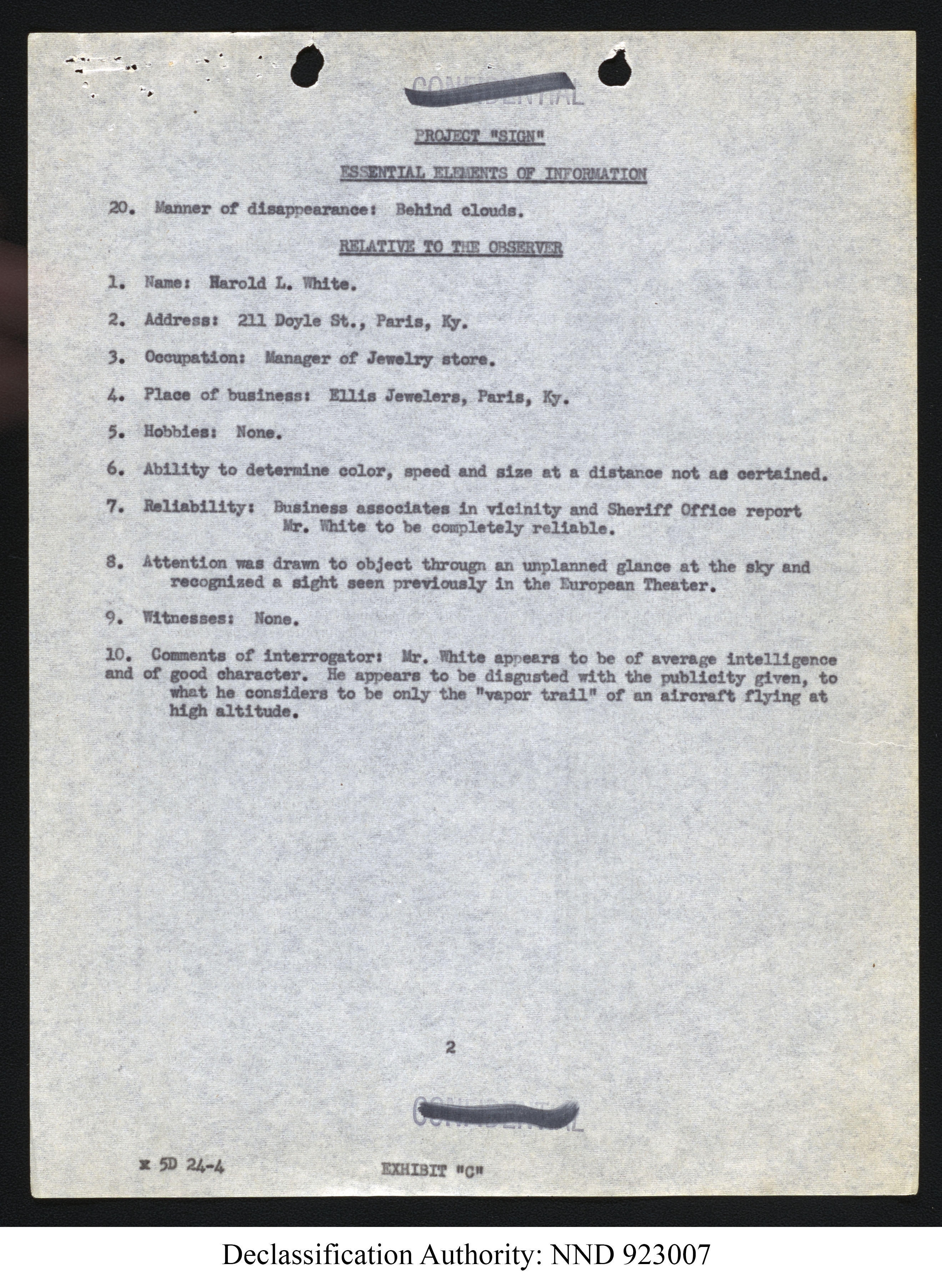 Doctor Edward Condon, University of Colorado Physicist Studying Unidentified Flying Objects