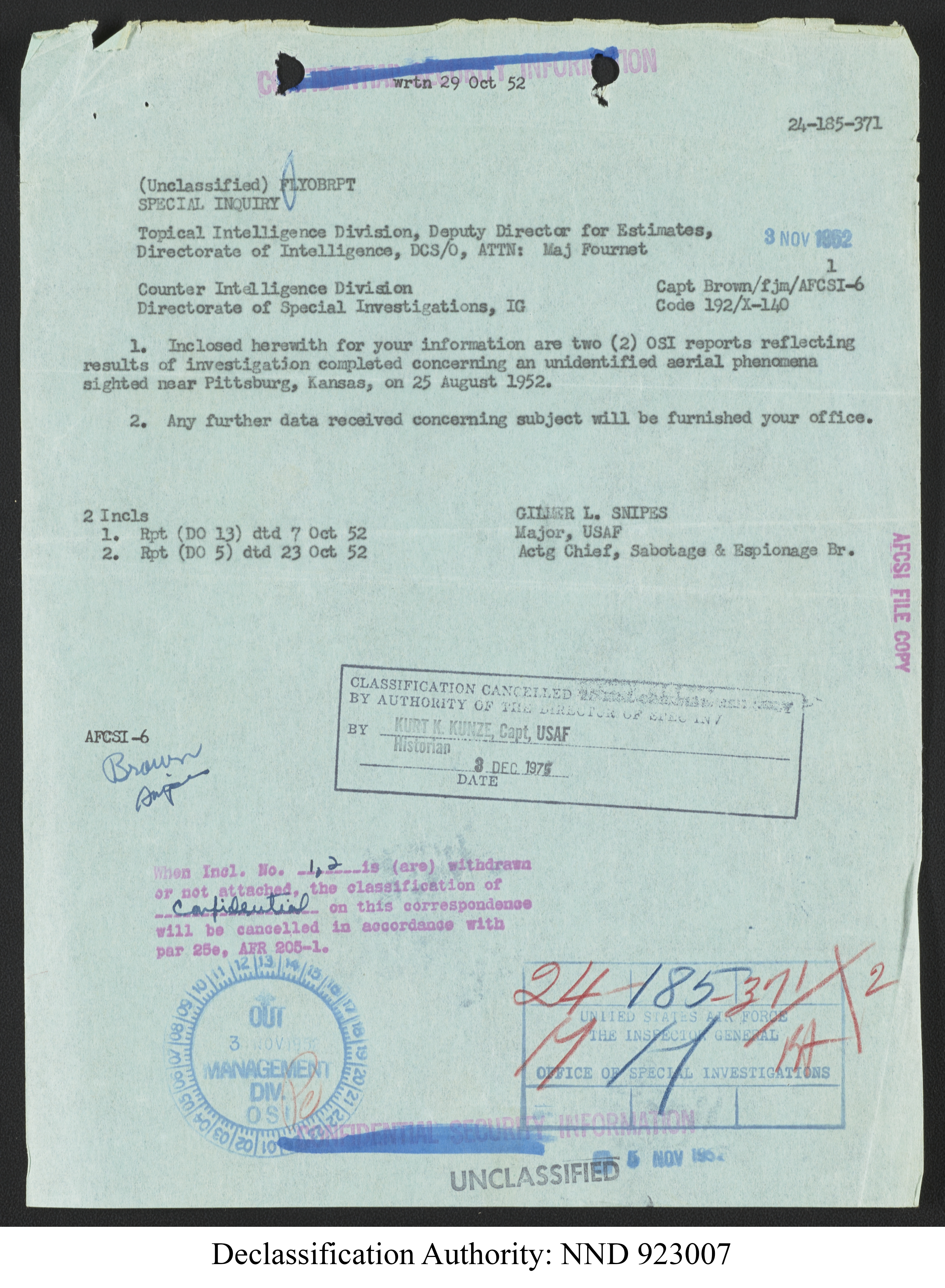 Doctor Edward Condon, University of Colorado Physicist Studying Unidentified Flying Objects