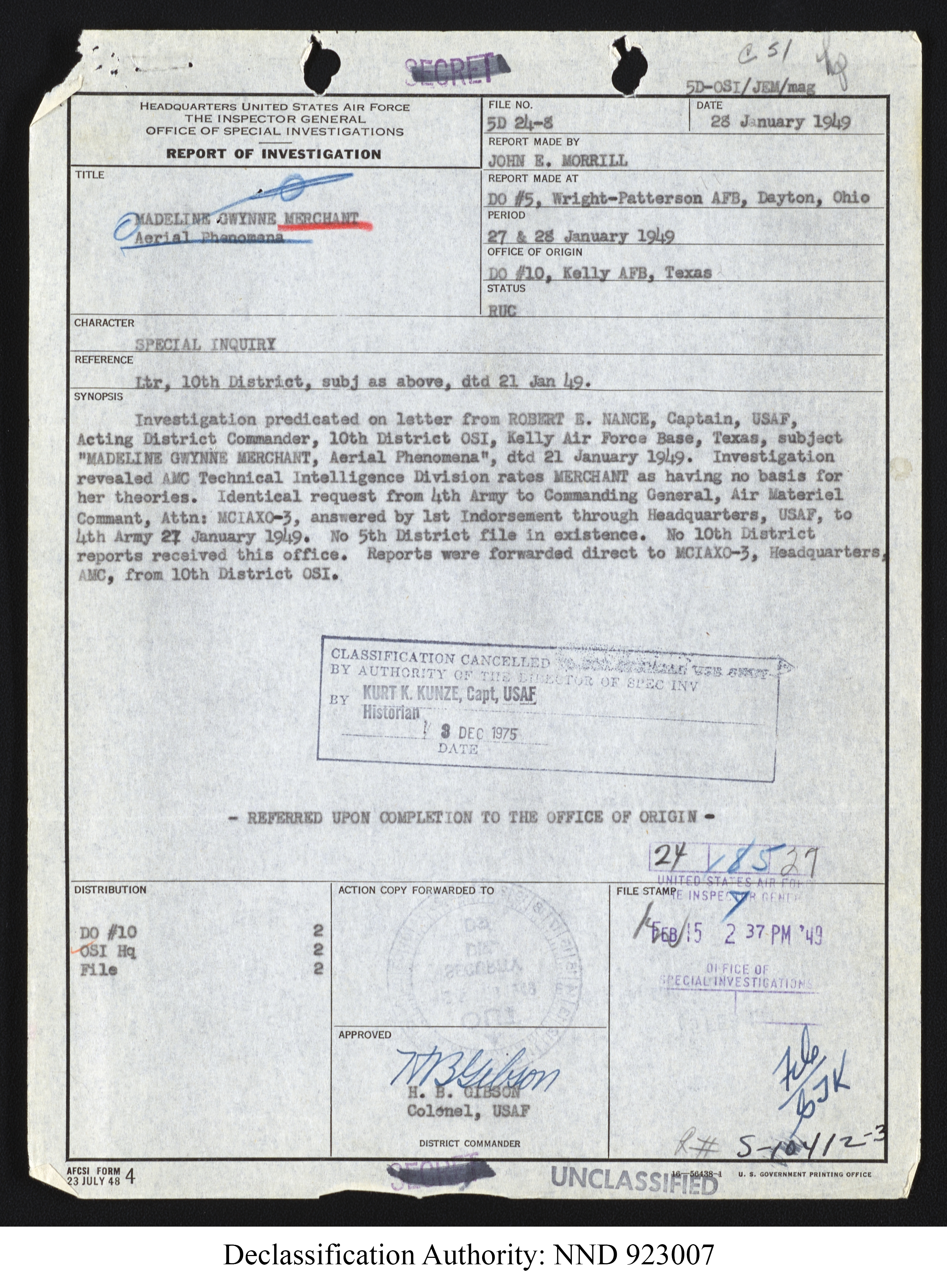 Doctor Edward Condon, University of Colorado Physicist Studying Unidentified Flying Objects