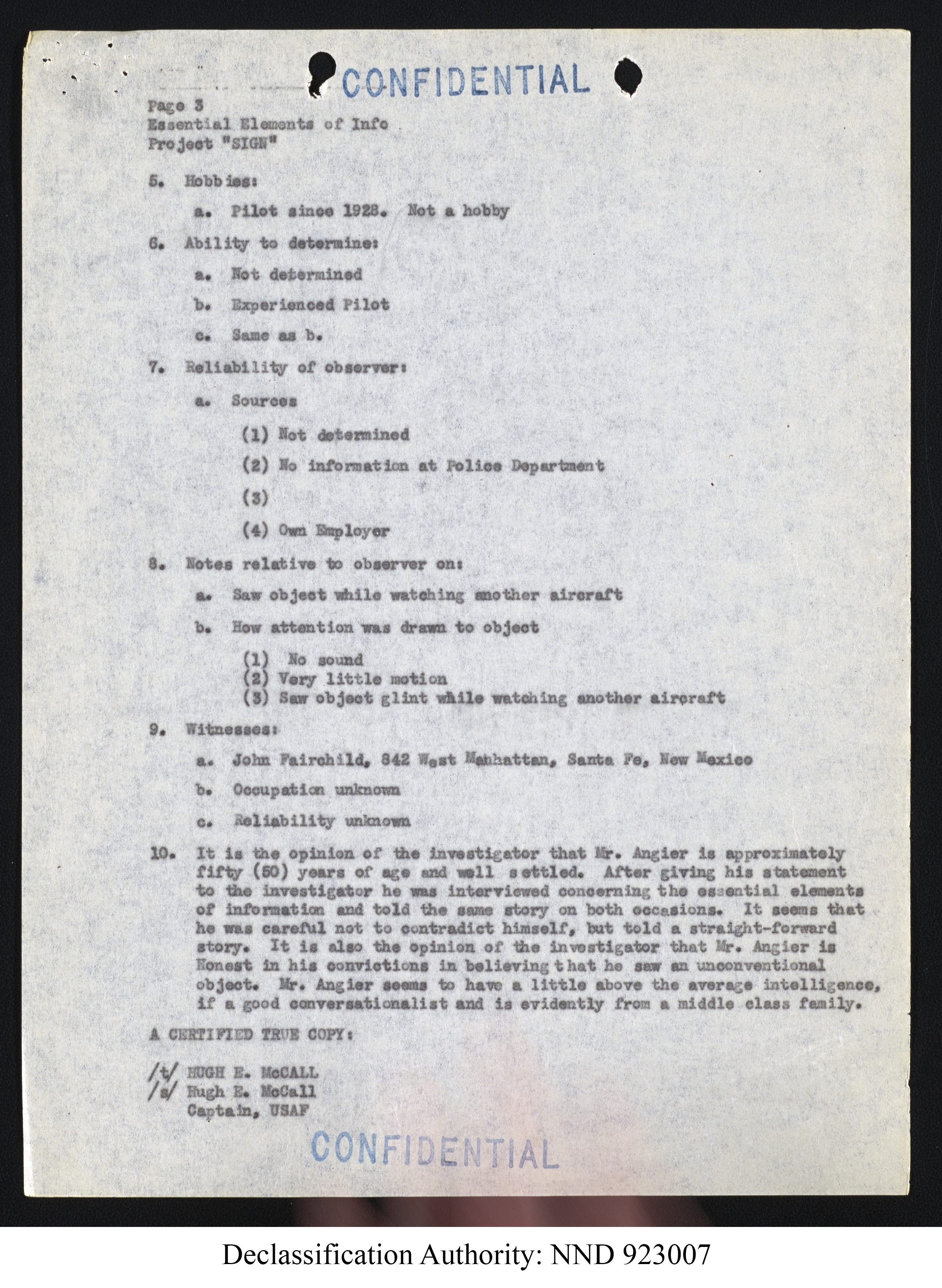Doctor Edward Condon, University of Colorado Physicist Studying Unidentified Flying Objects