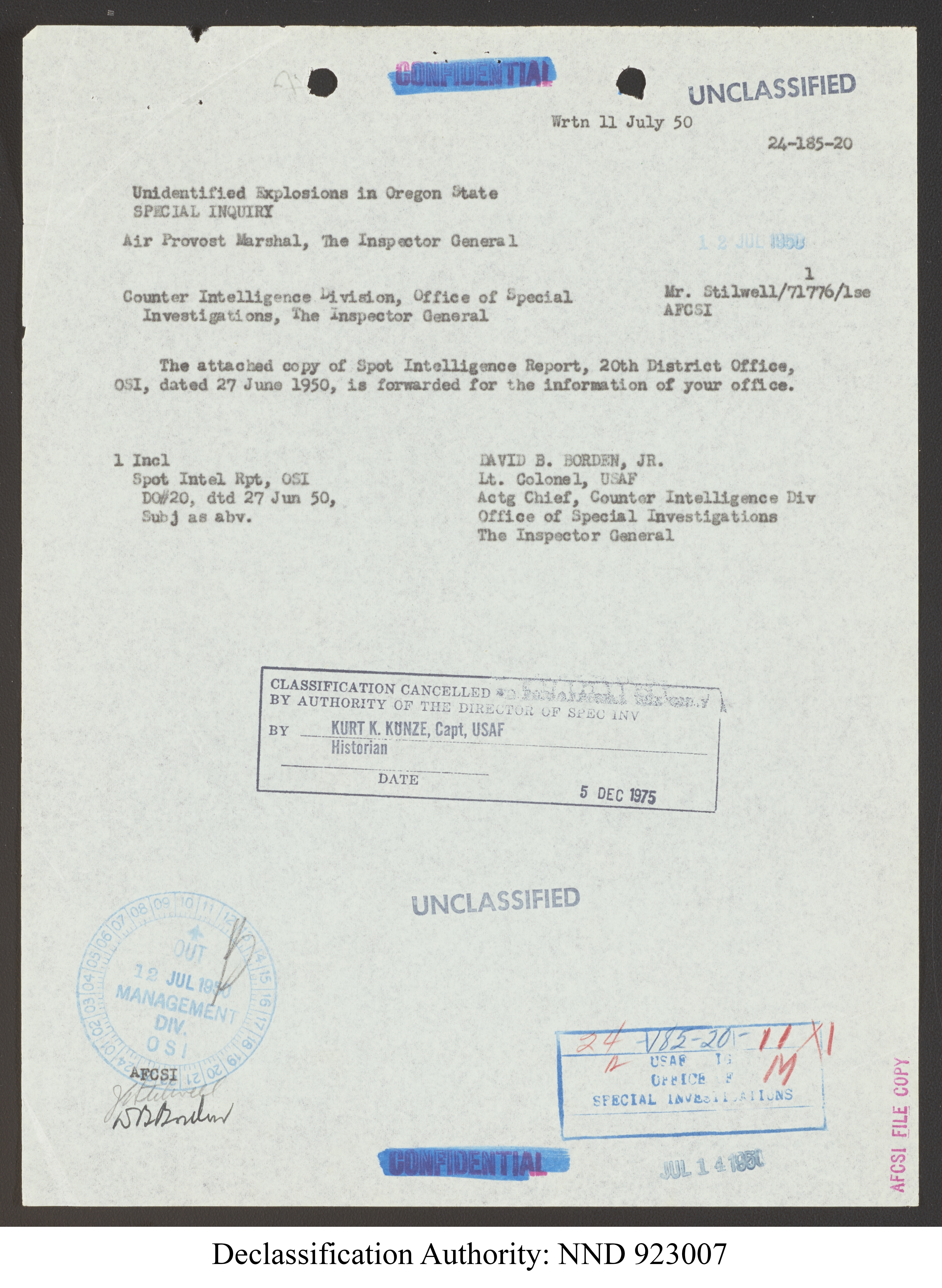 Doctor Edward Condon, University of Colorado Physicist Studying Unidentified Flying Objects