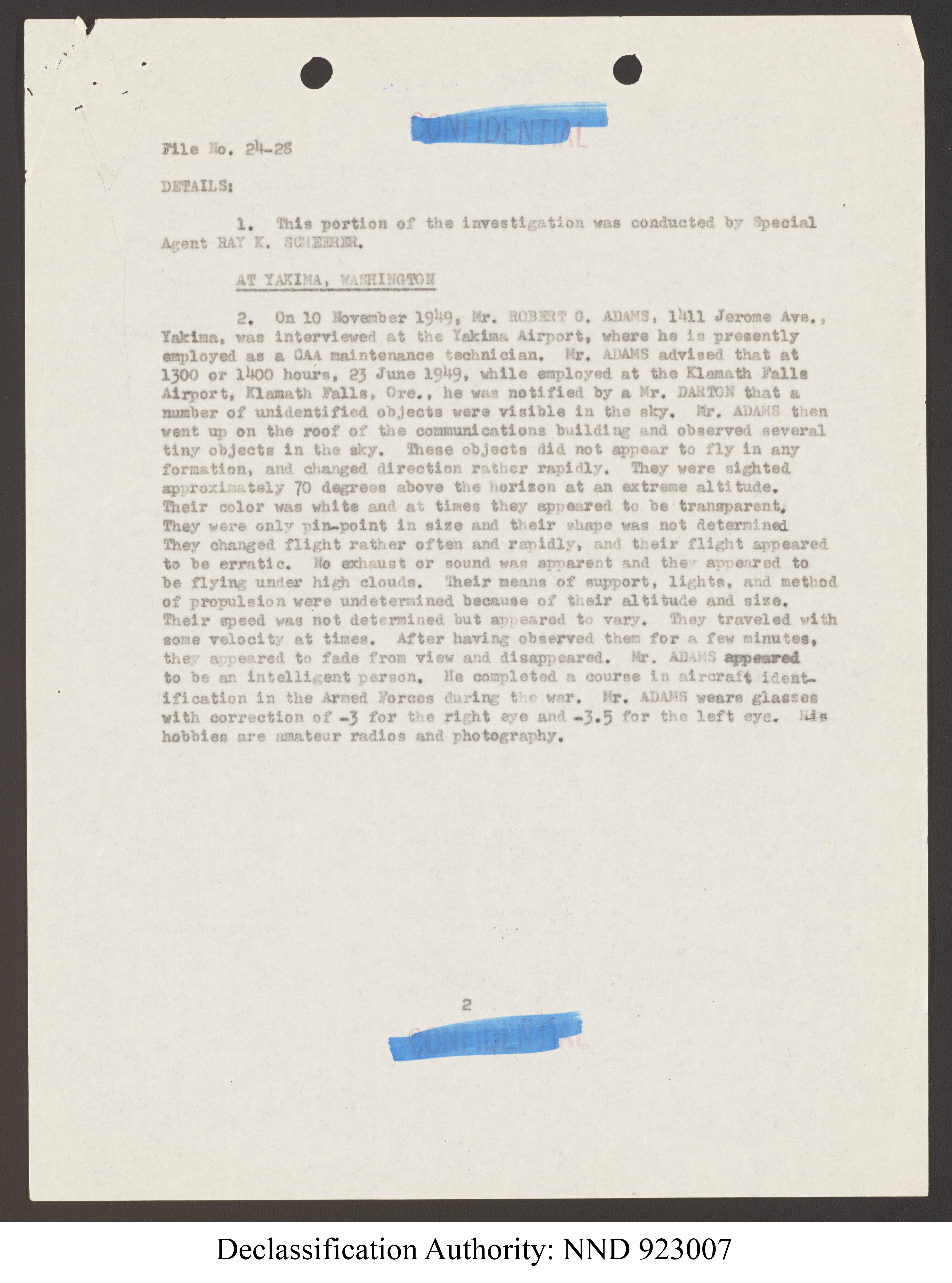 Doctor Edward Condon, University of Colorado Physicist Studying Unidentified Flying Objects