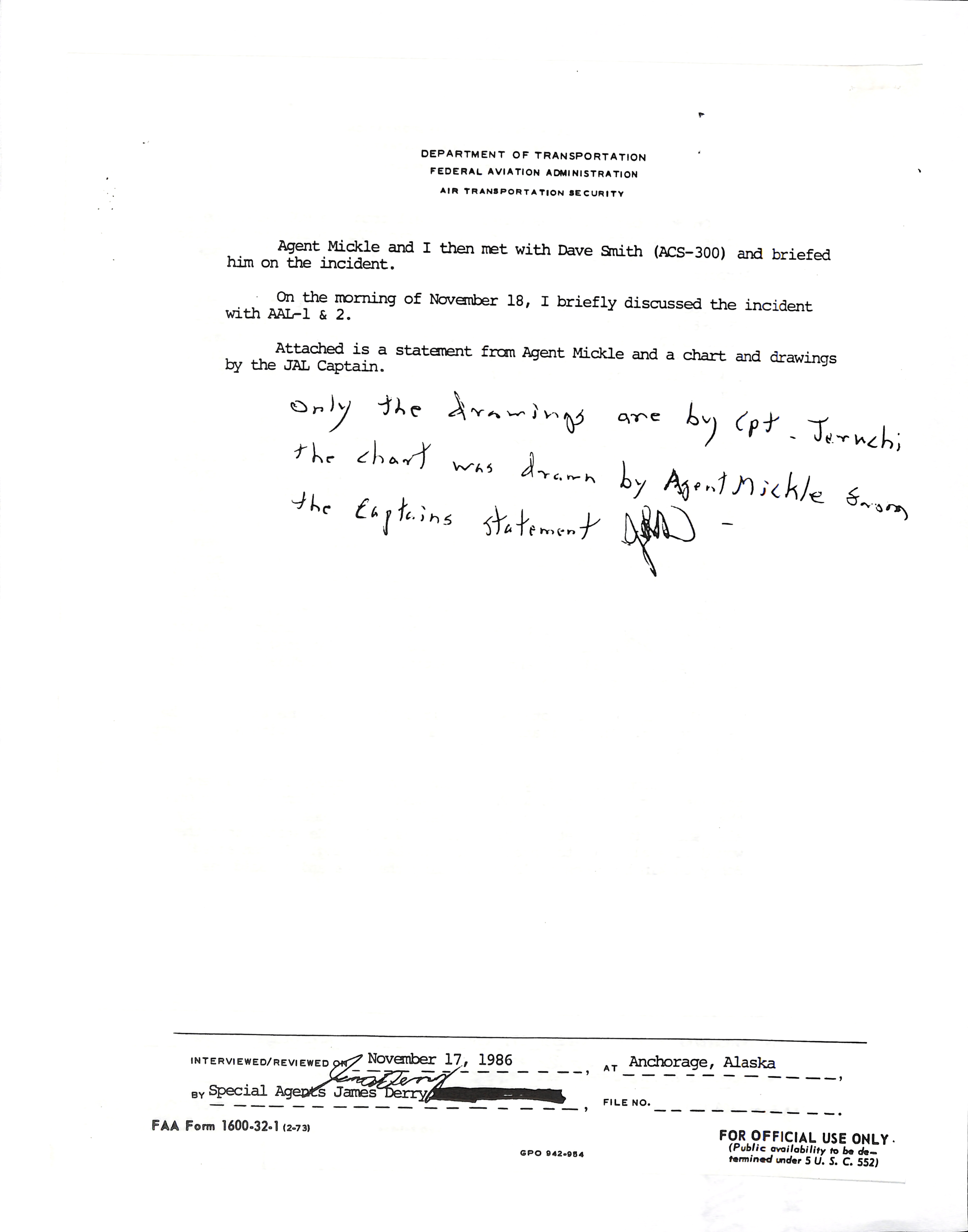 Information Releases Relating to Unidentified Flying Object