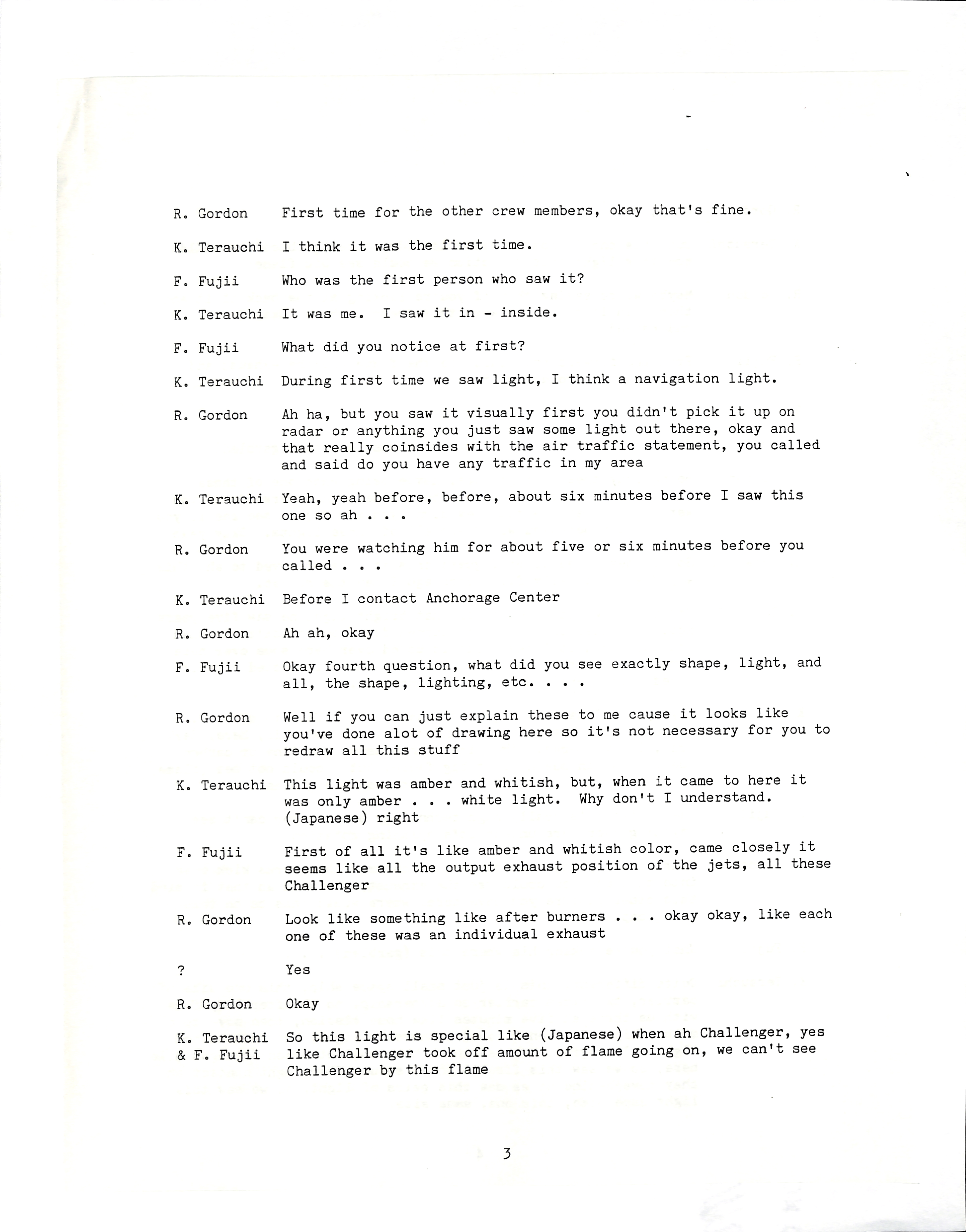 Information Releases Relating to Unidentified Flying Object
