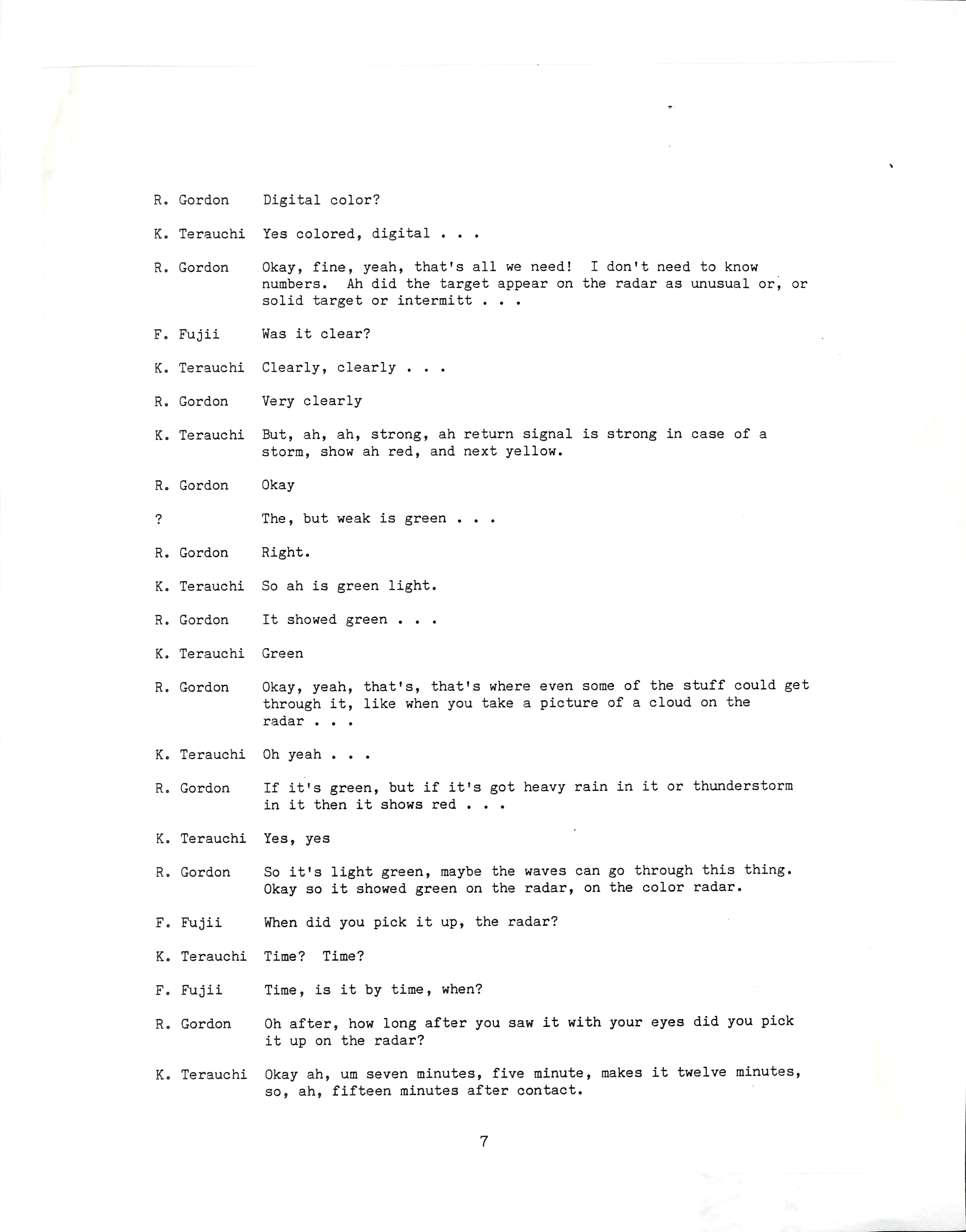 Information Releases Relating to Unidentified Flying Object