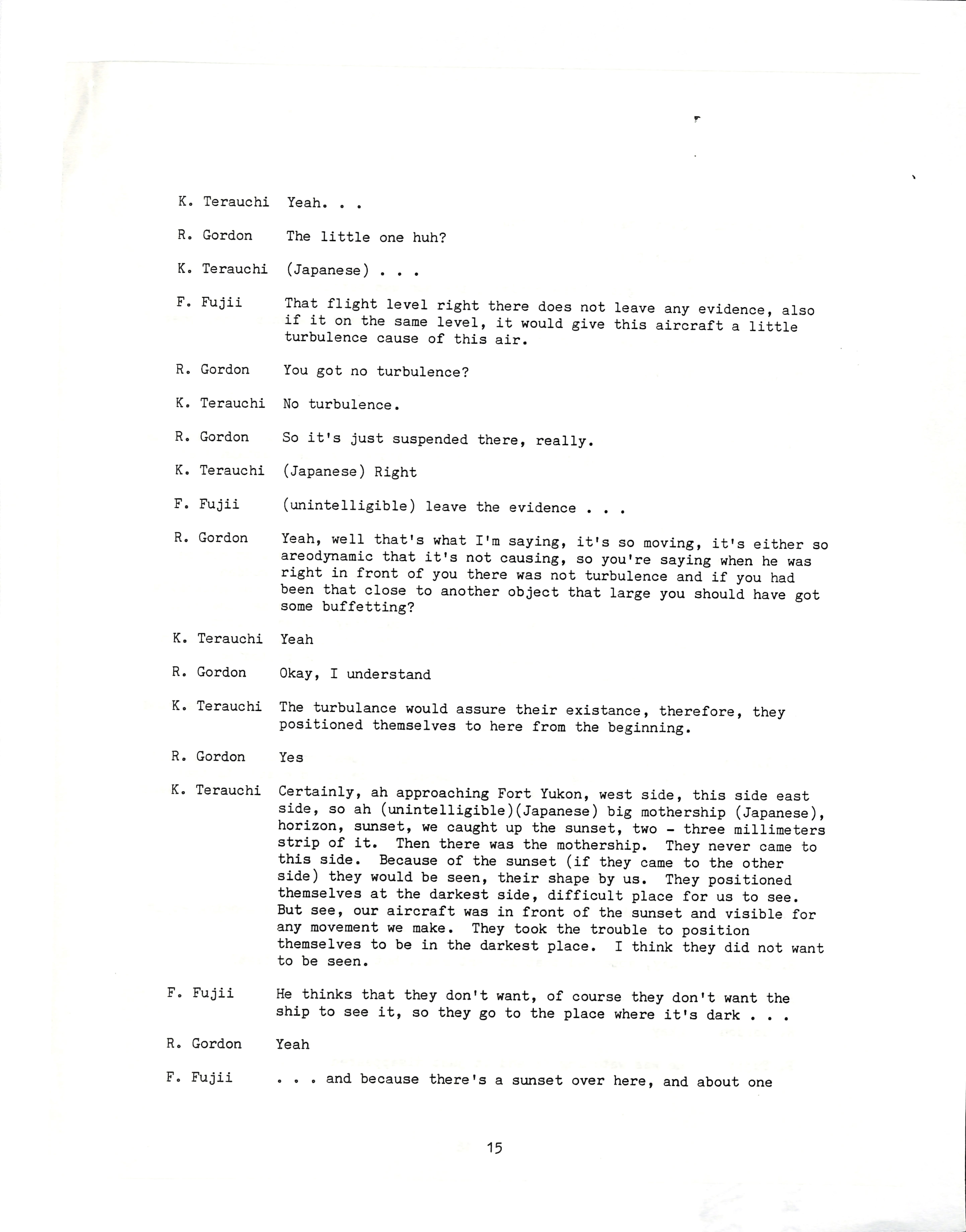 Information Releases Relating to Unidentified Flying Object