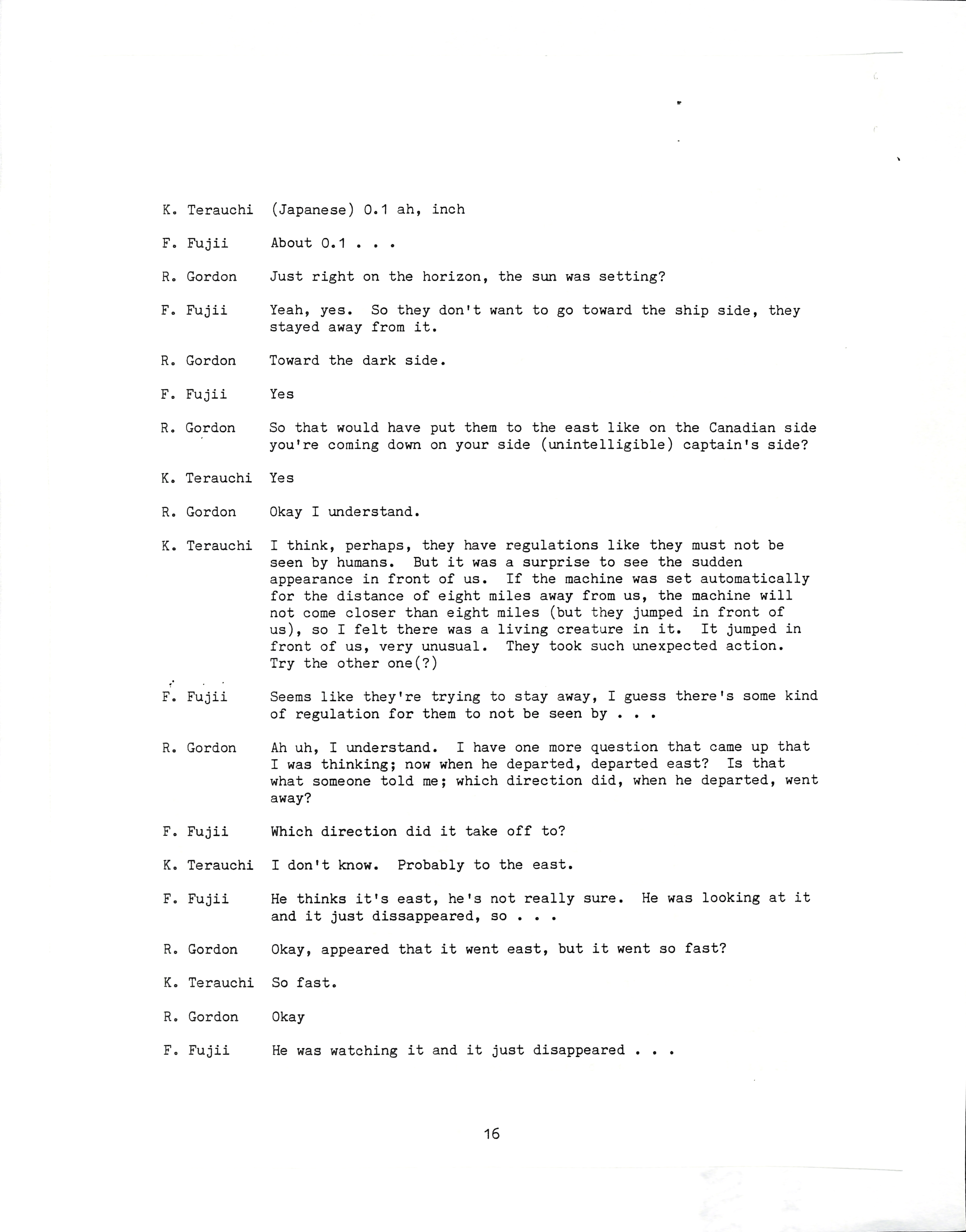 Information Releases Relating to Unidentified Flying Object