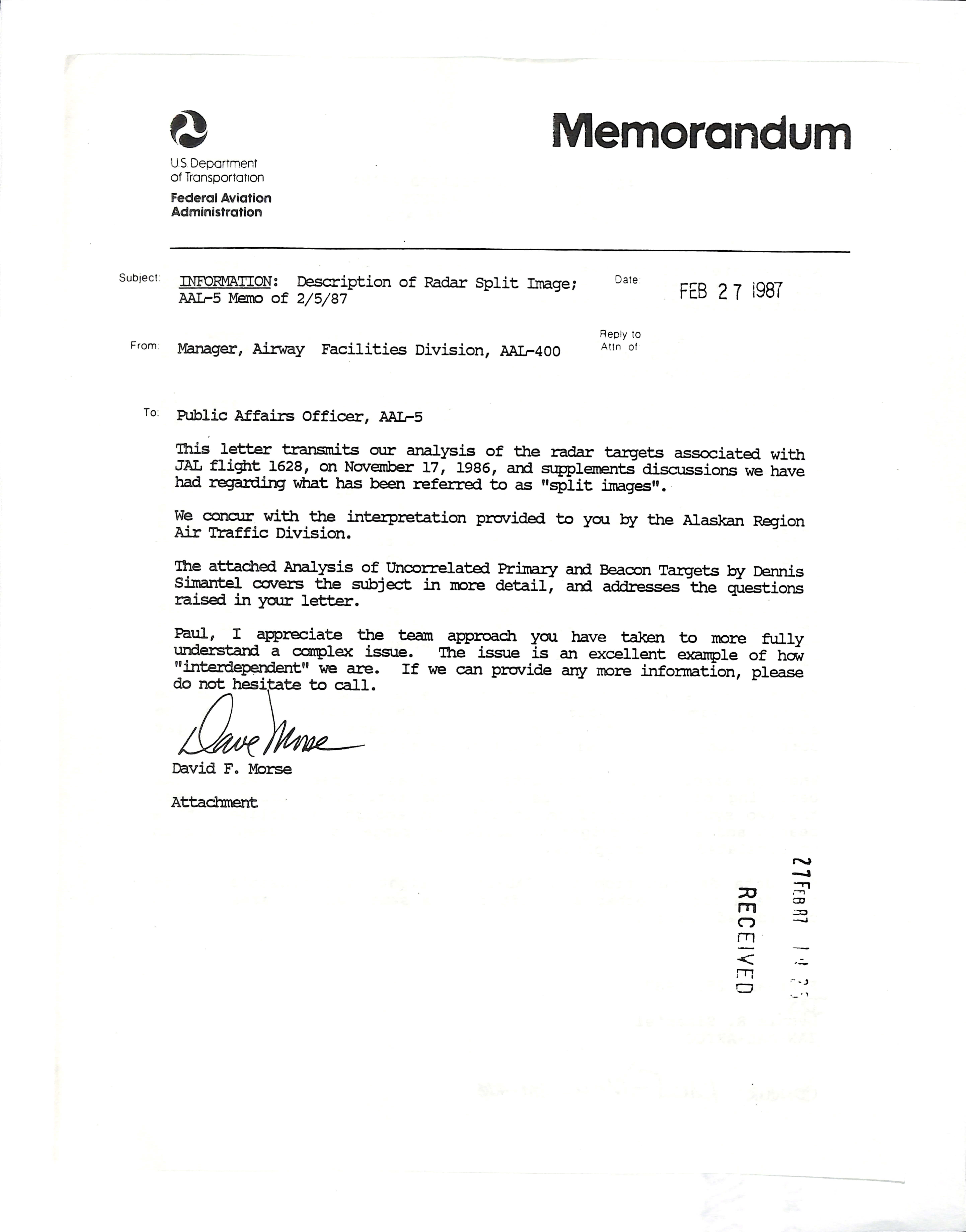 Information Releases Relating to Unidentified Flying Object