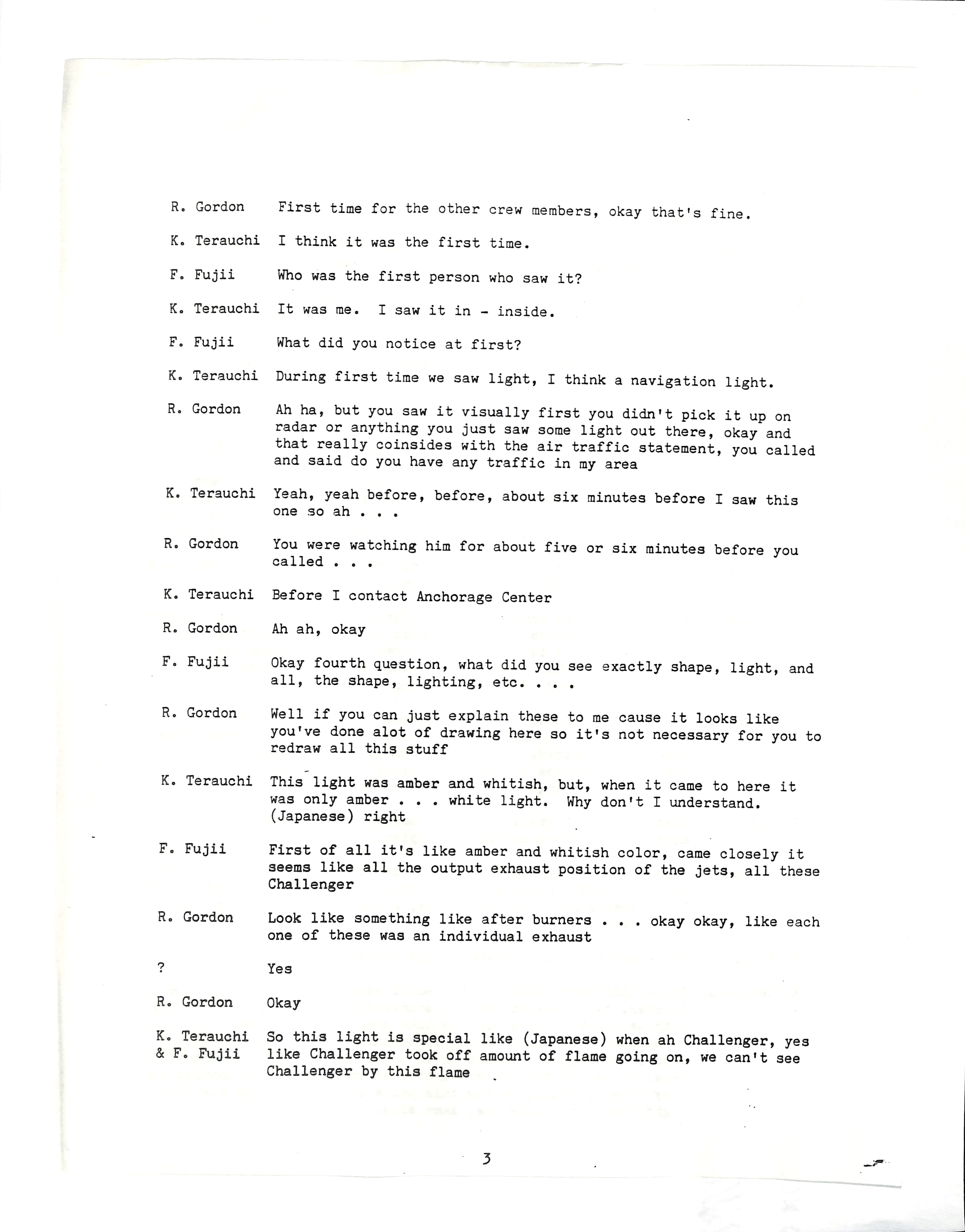Information Releases Relating to Unidentified Flying Object