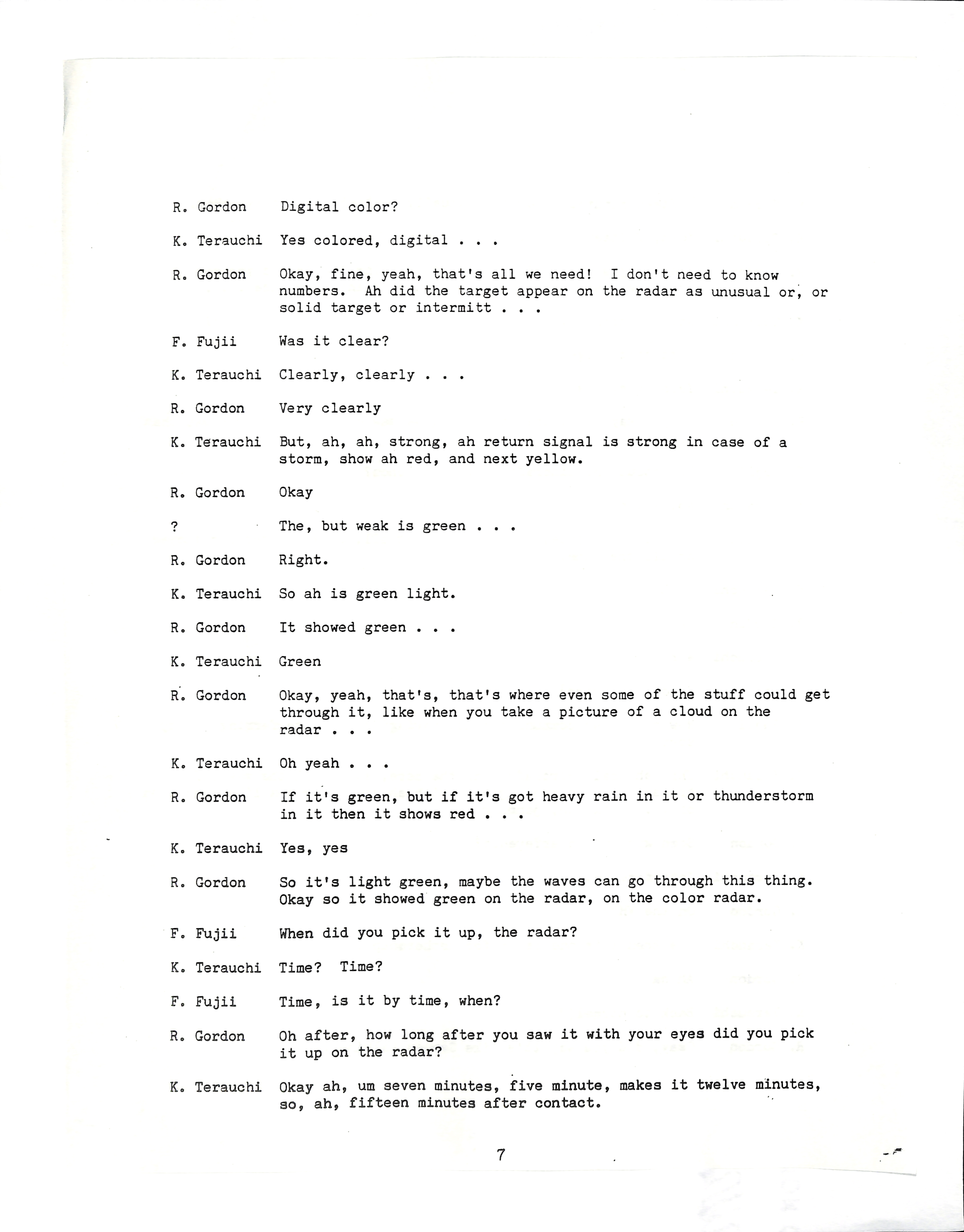 Information Releases Relating to Unidentified Flying Object