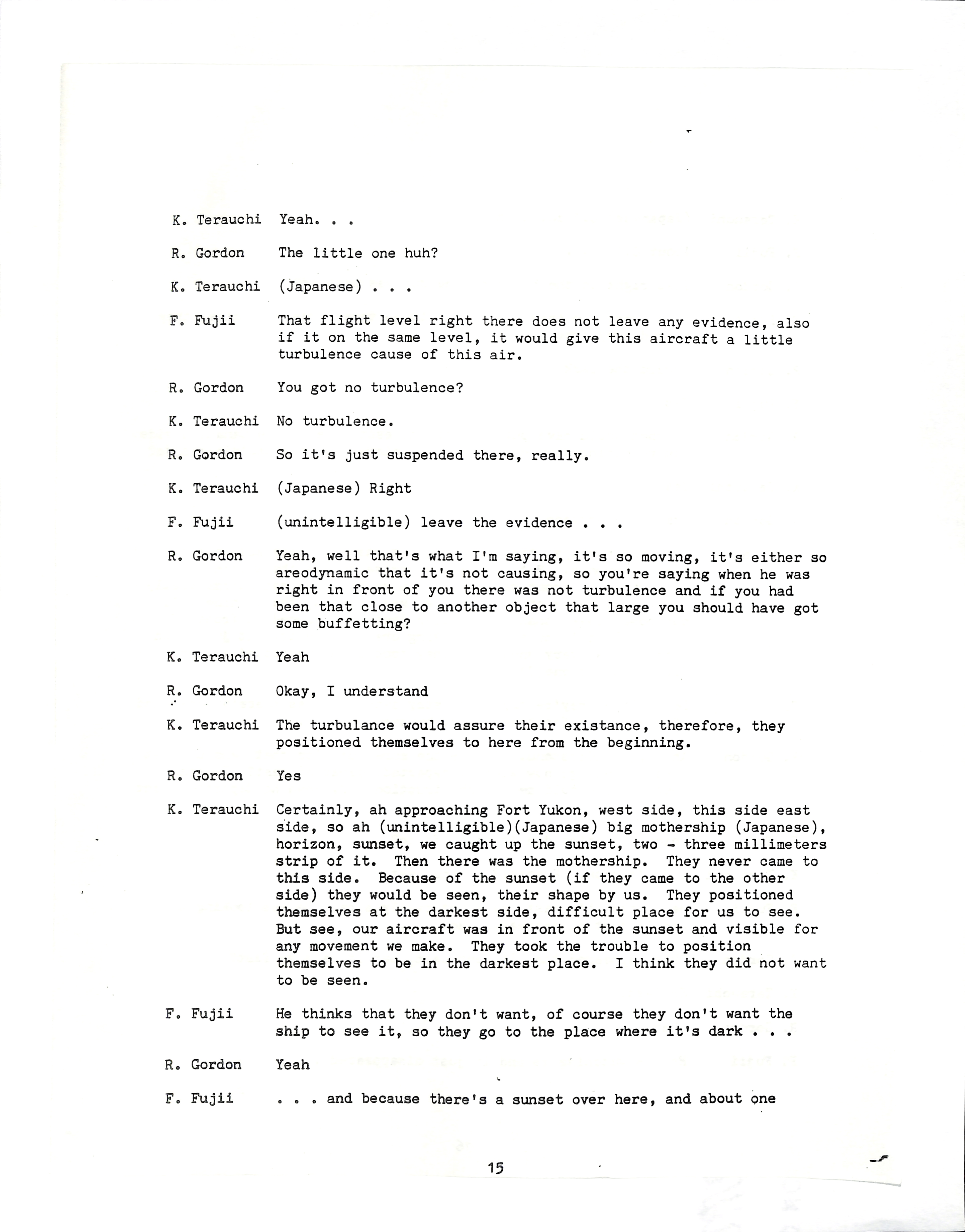Information Releases Relating to Unidentified Flying Object