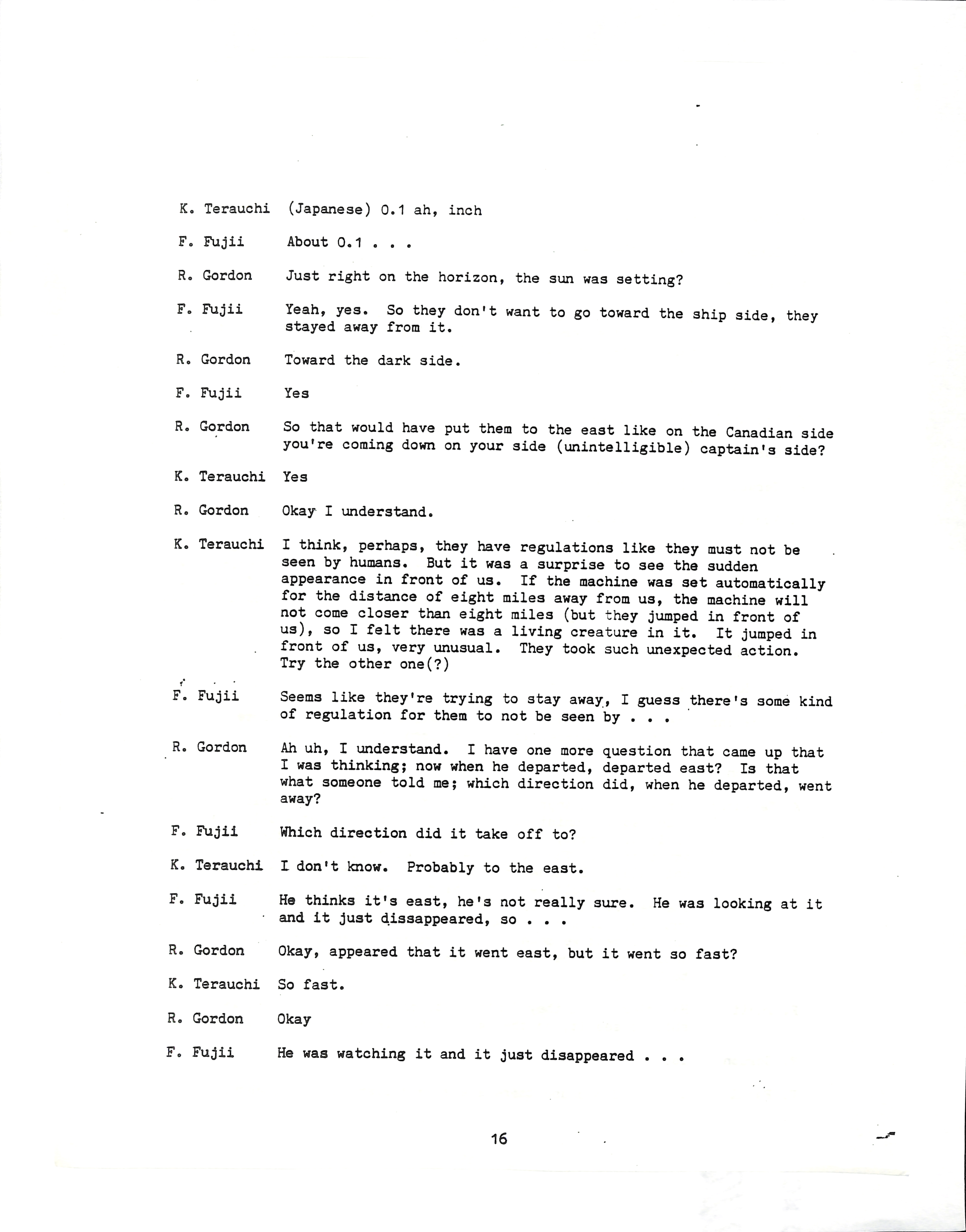 Information Releases Relating to Unidentified Flying Object