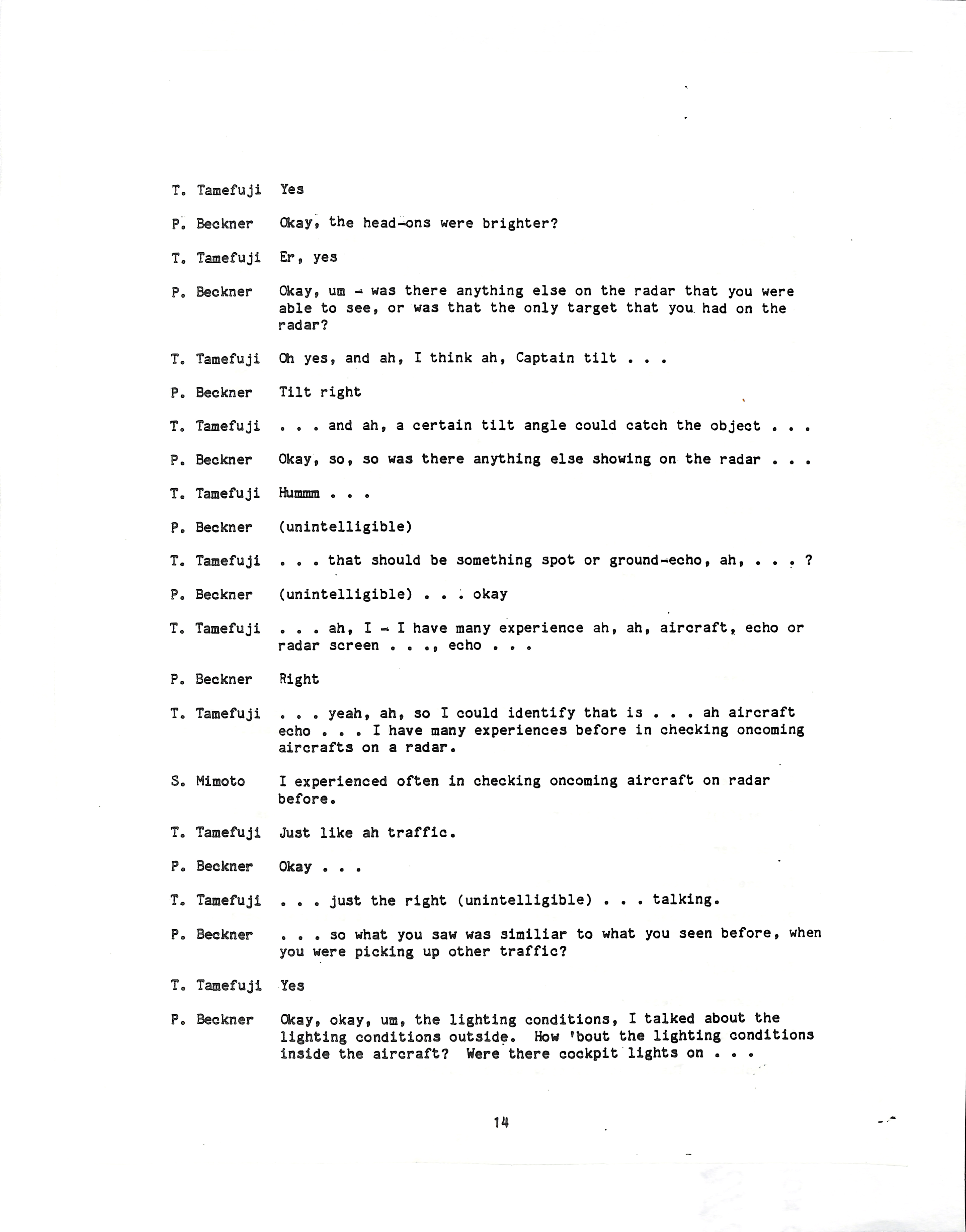 Information Releases Relating to Unidentified Flying Object